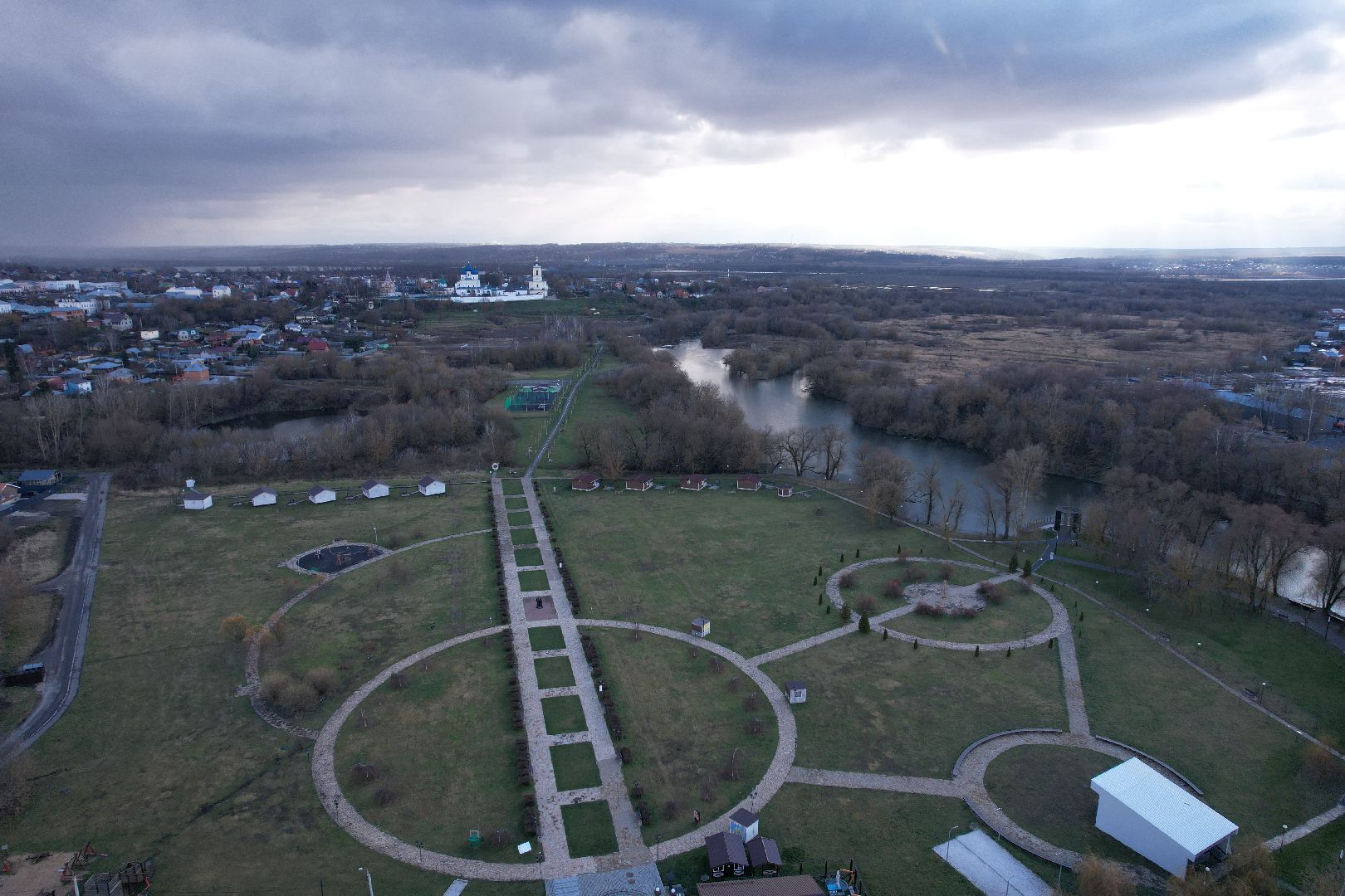 видео с коптера, парк, принарский,