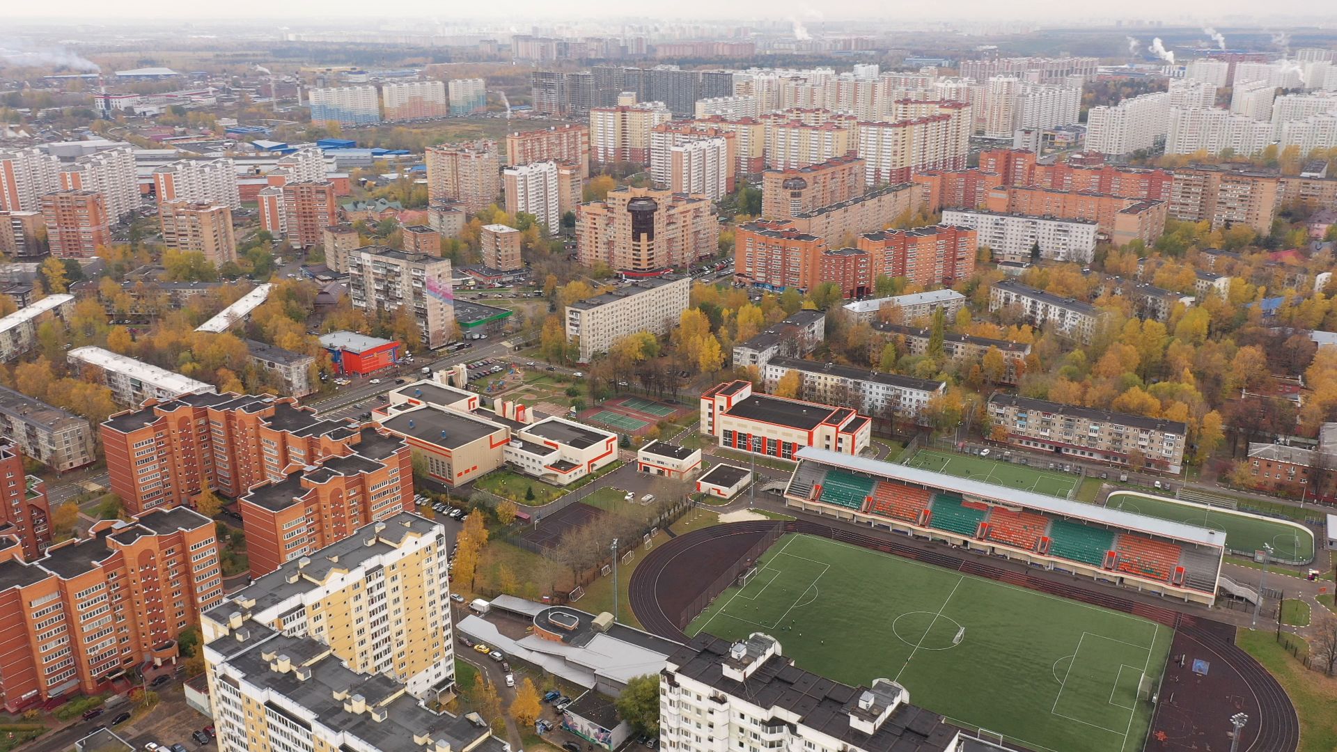 видео с коптера, стадион,