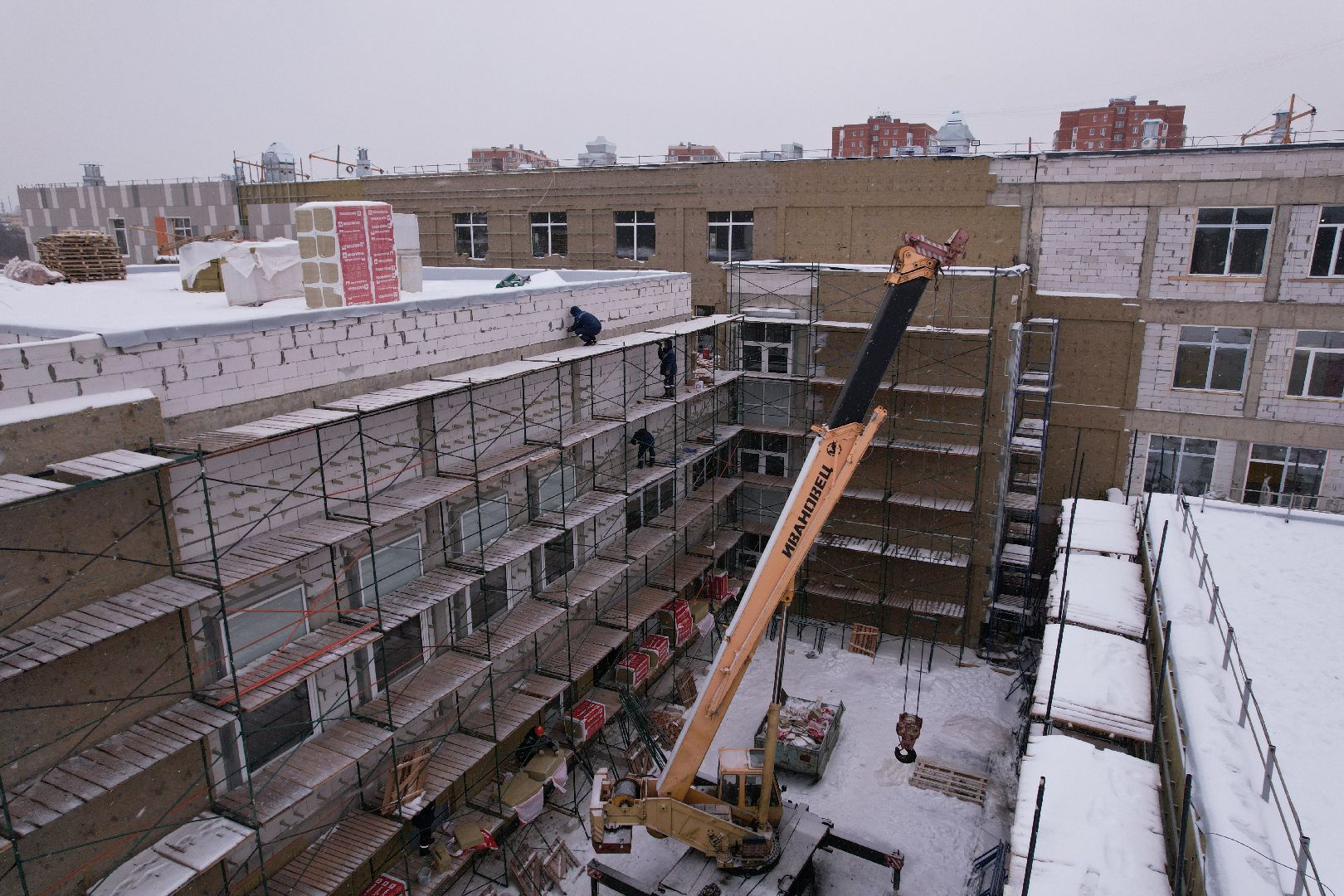 видео с коптера, школа, дмитров,
