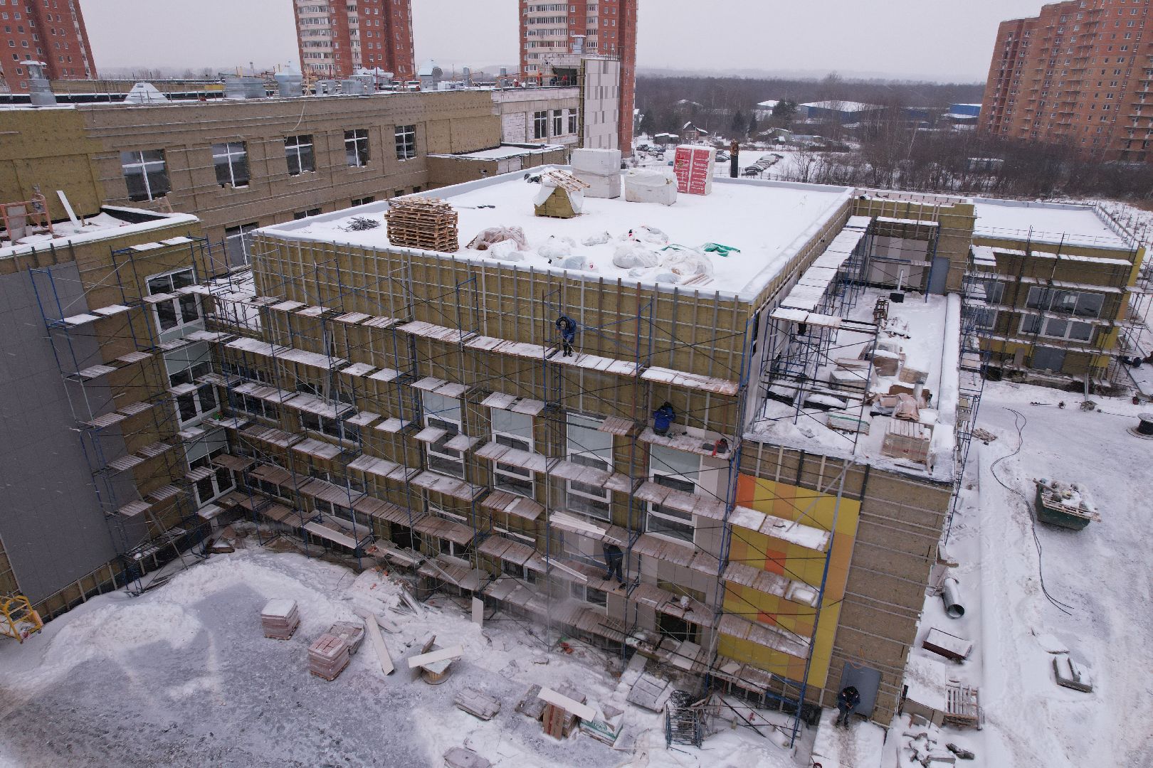 видео с коптера, школа, дмитров,