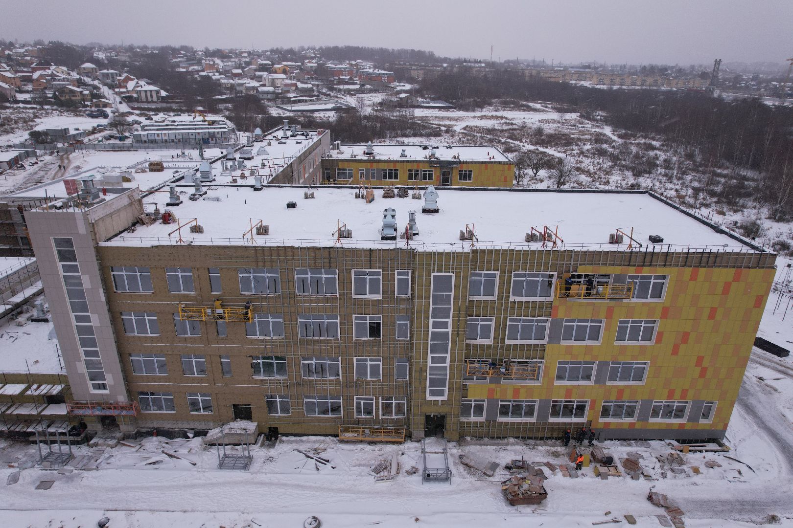 видео с коптера, школа, дмитров,