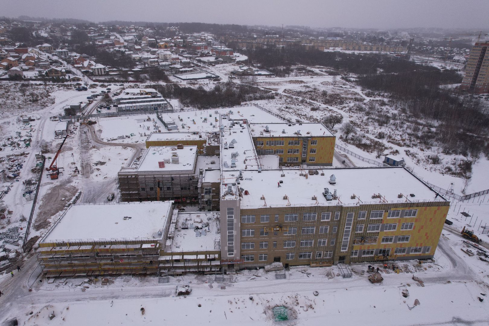 видео с коптера, школа, дмитров,