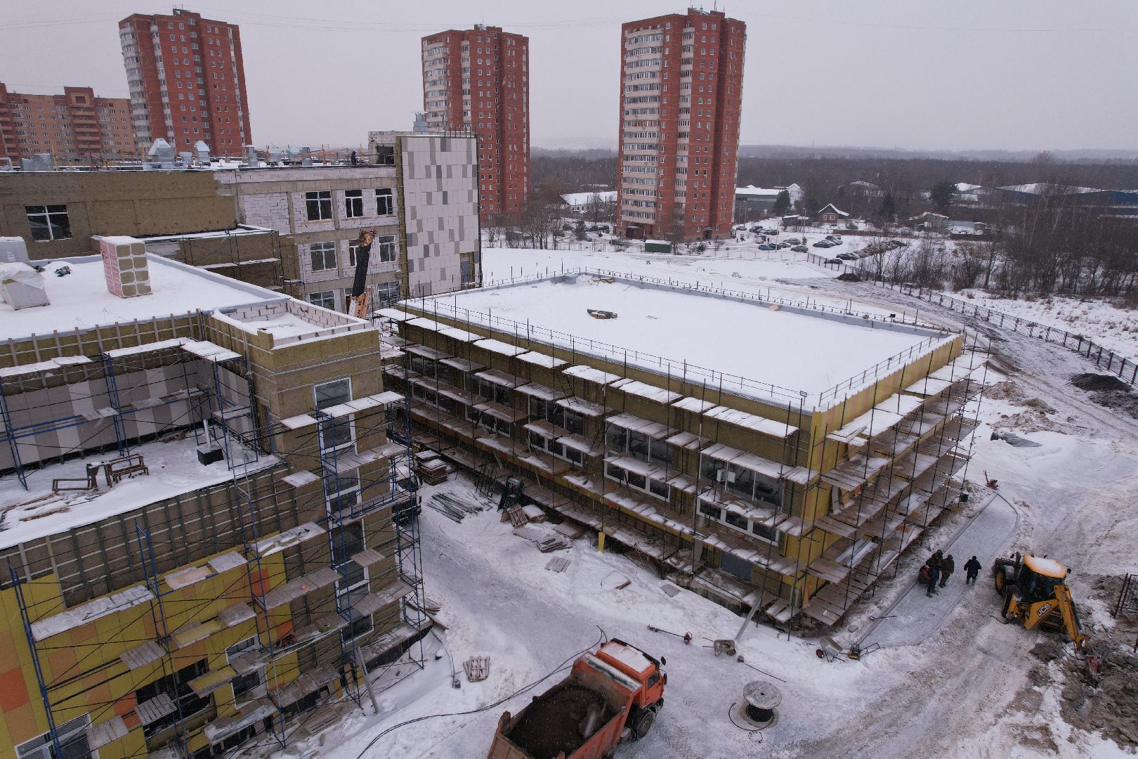 видео с коптера, школа, дмитров,