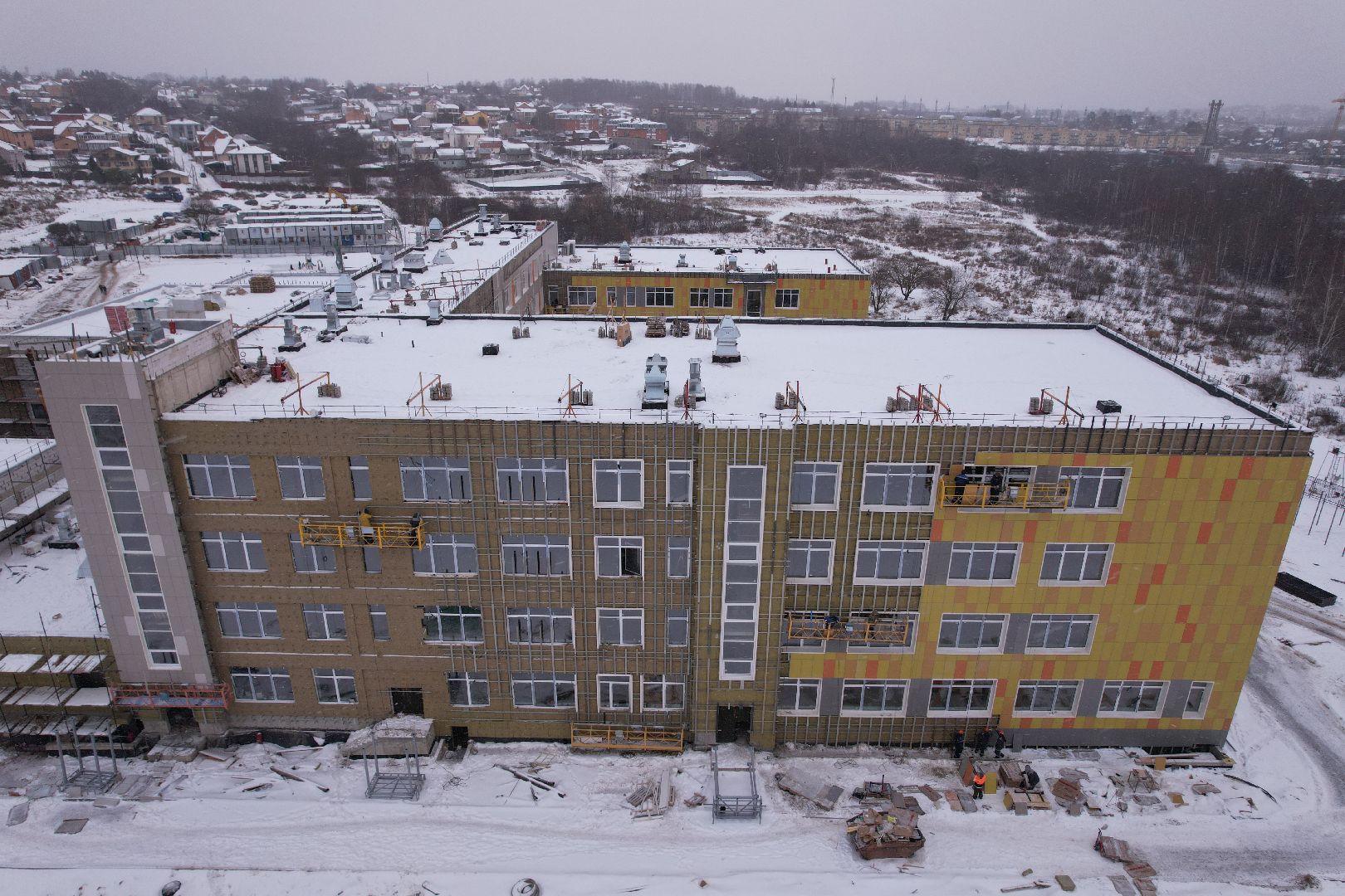 видео с коптера, школа, дмитров,