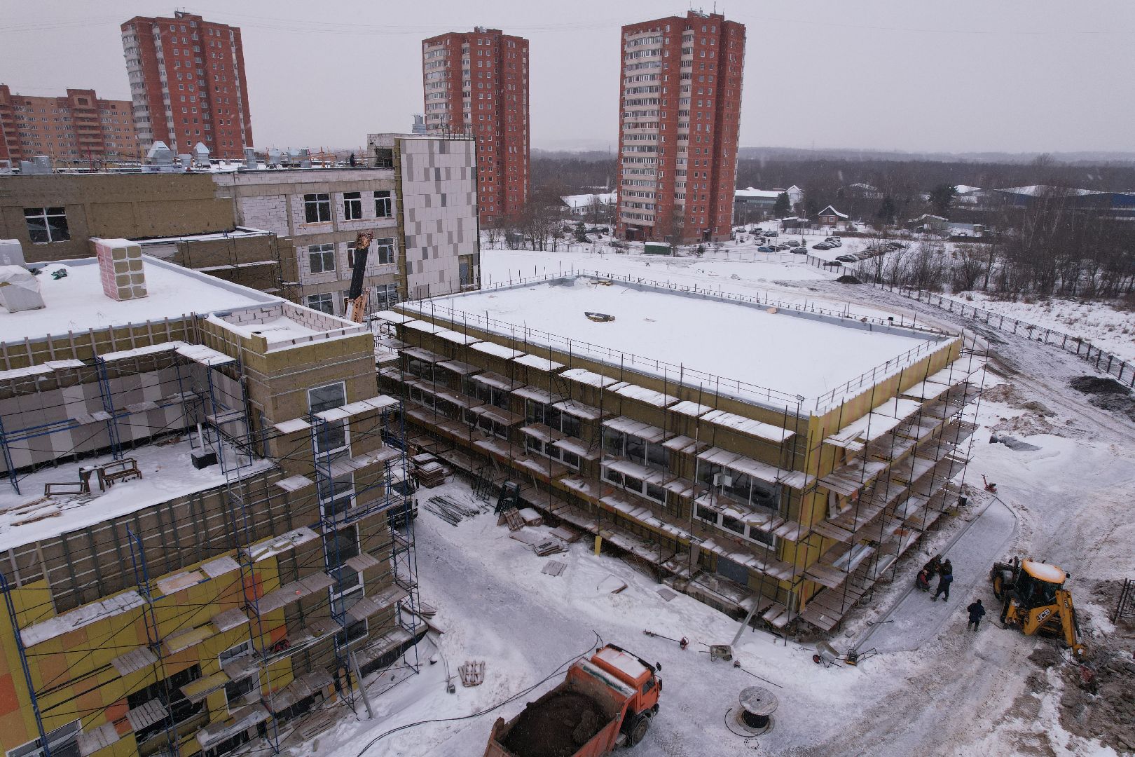 видео с коптера, школа, дмитров,