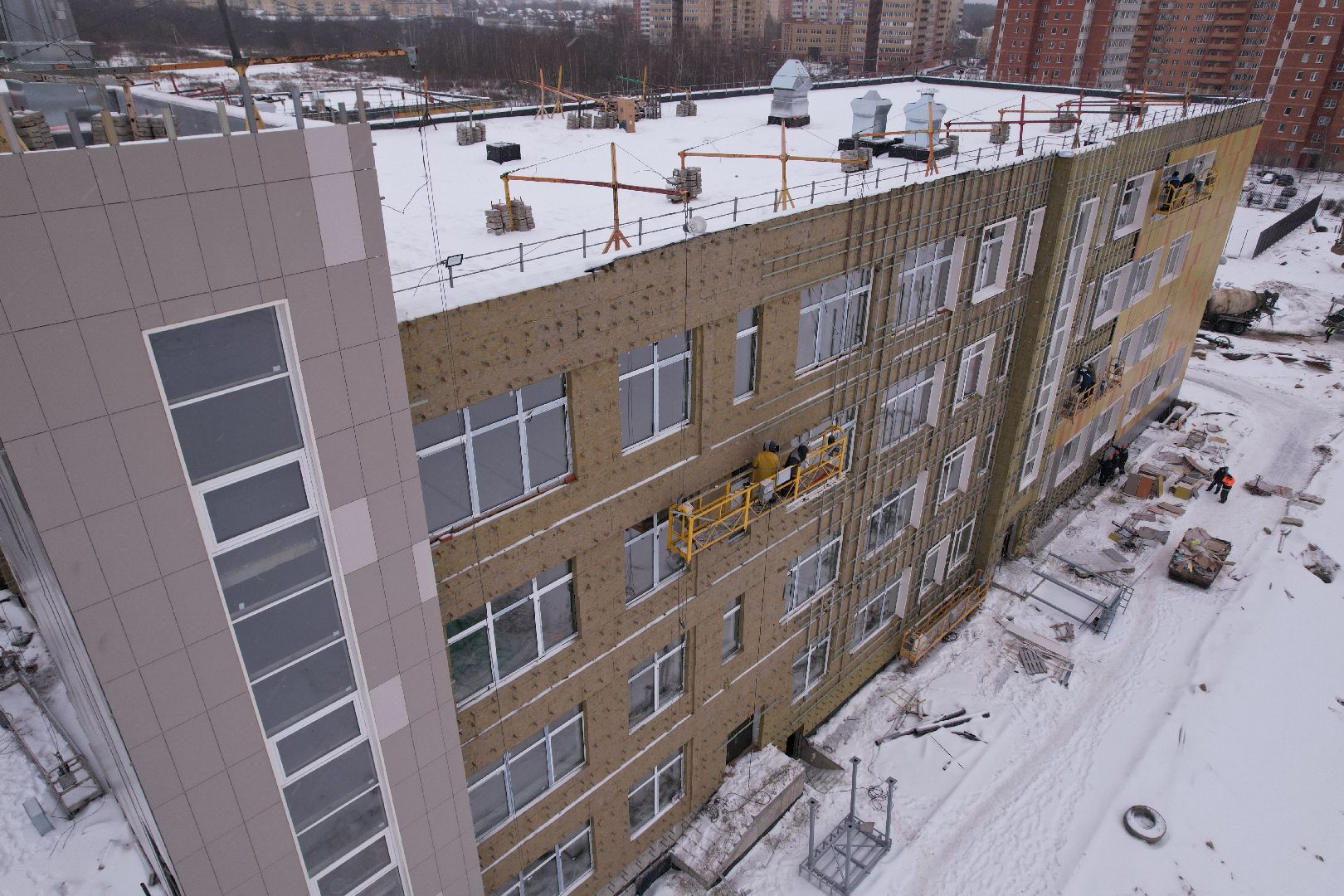 видео с коптера, школа, дмитров,