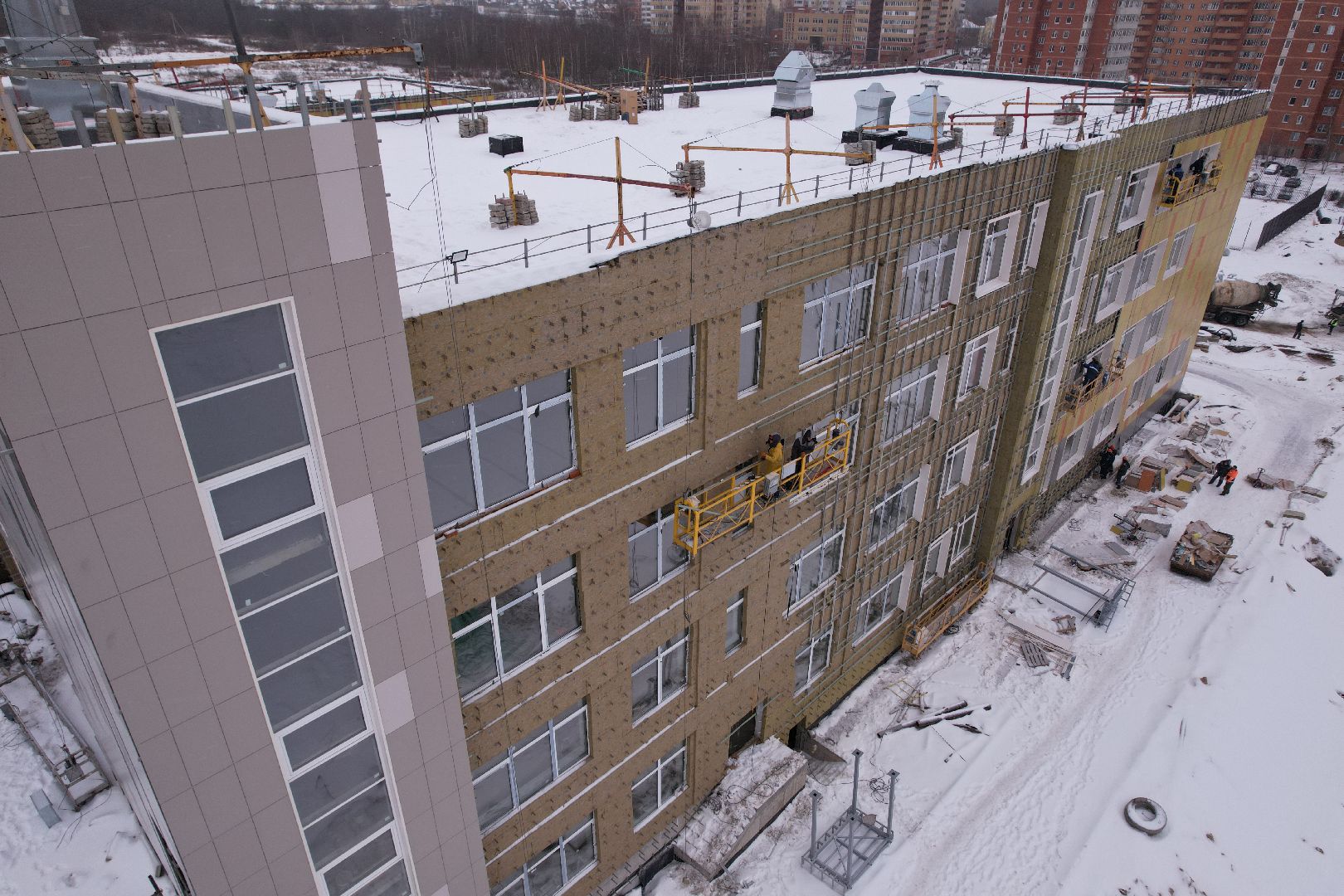 видео с коптера, школа, дмитров,