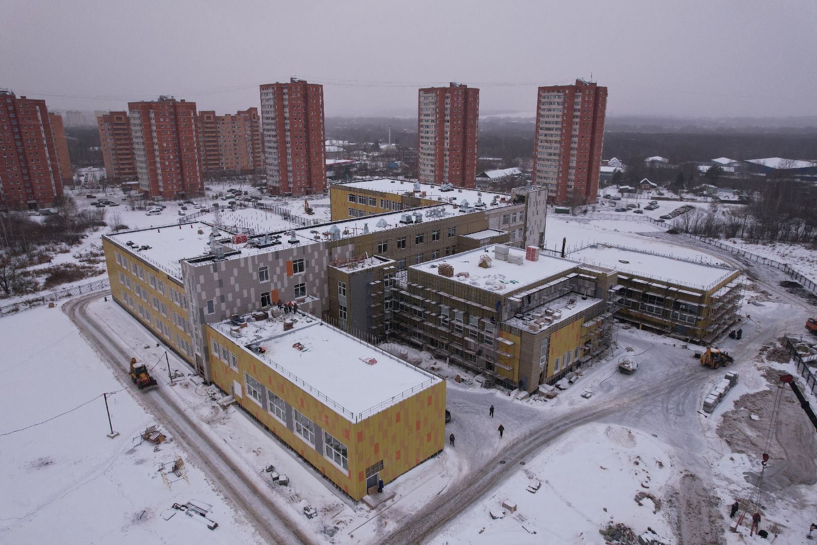 видео с коптера, школа, дмитров,