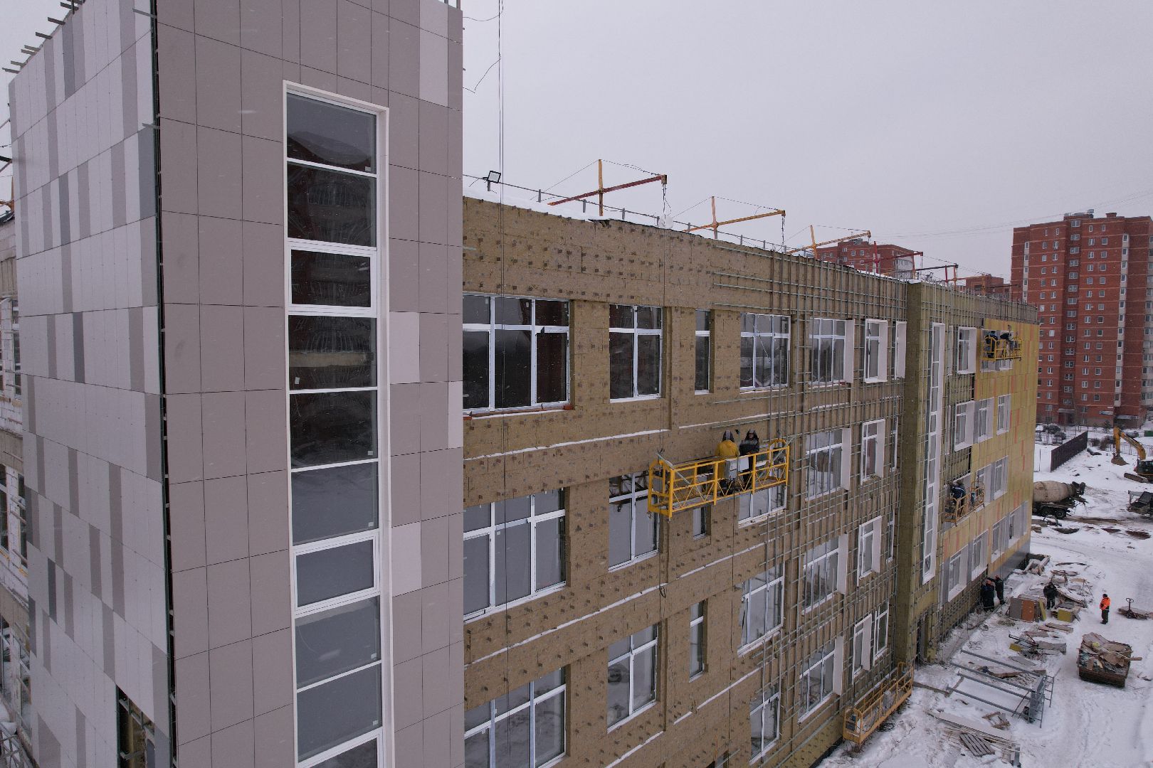 видео с коптера, школа, дмитров,