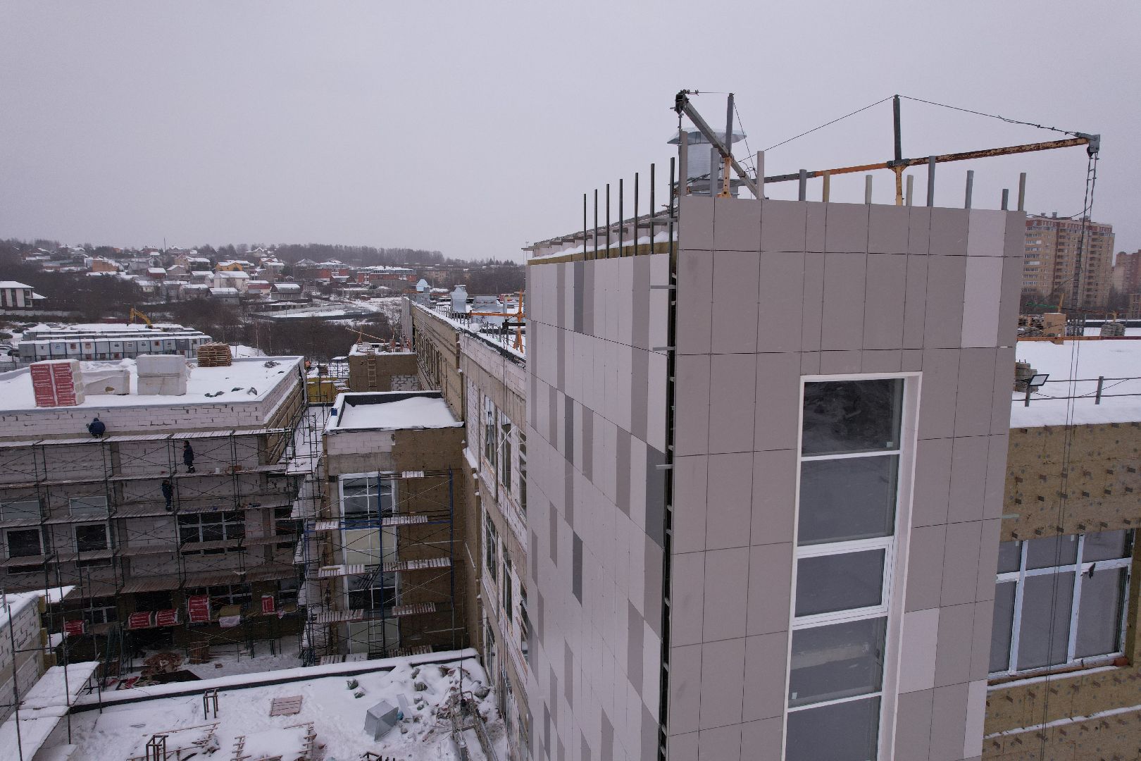 видео с коптера, школа, дмитров,