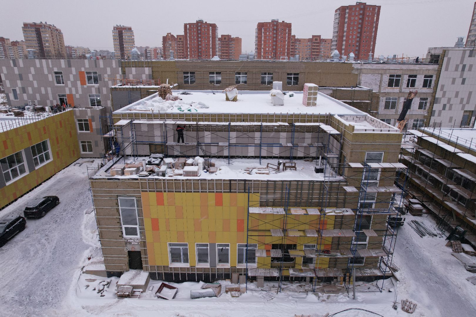 видео с коптера, школа, дмитров,