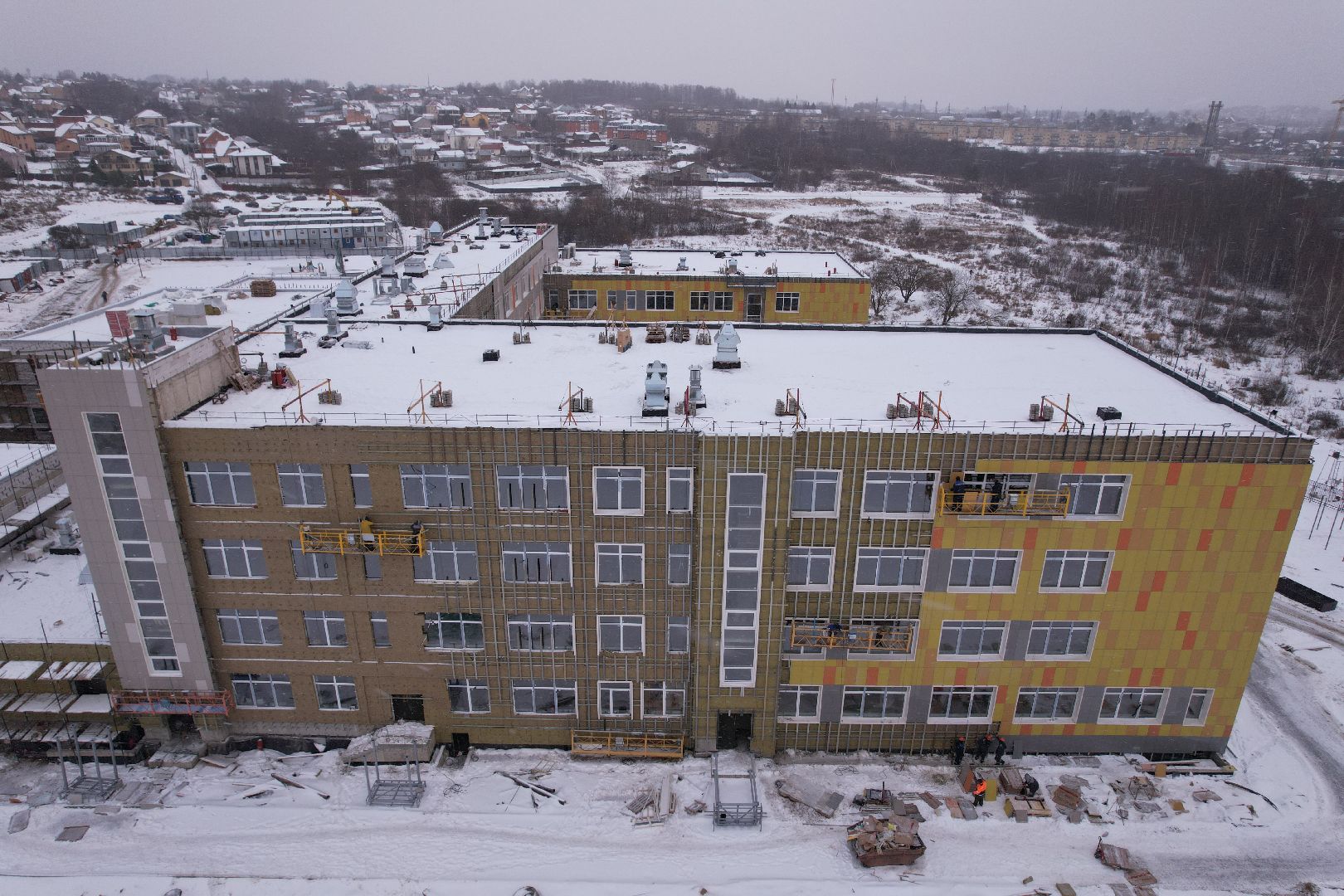 видео с коптера, школа, дмитров,