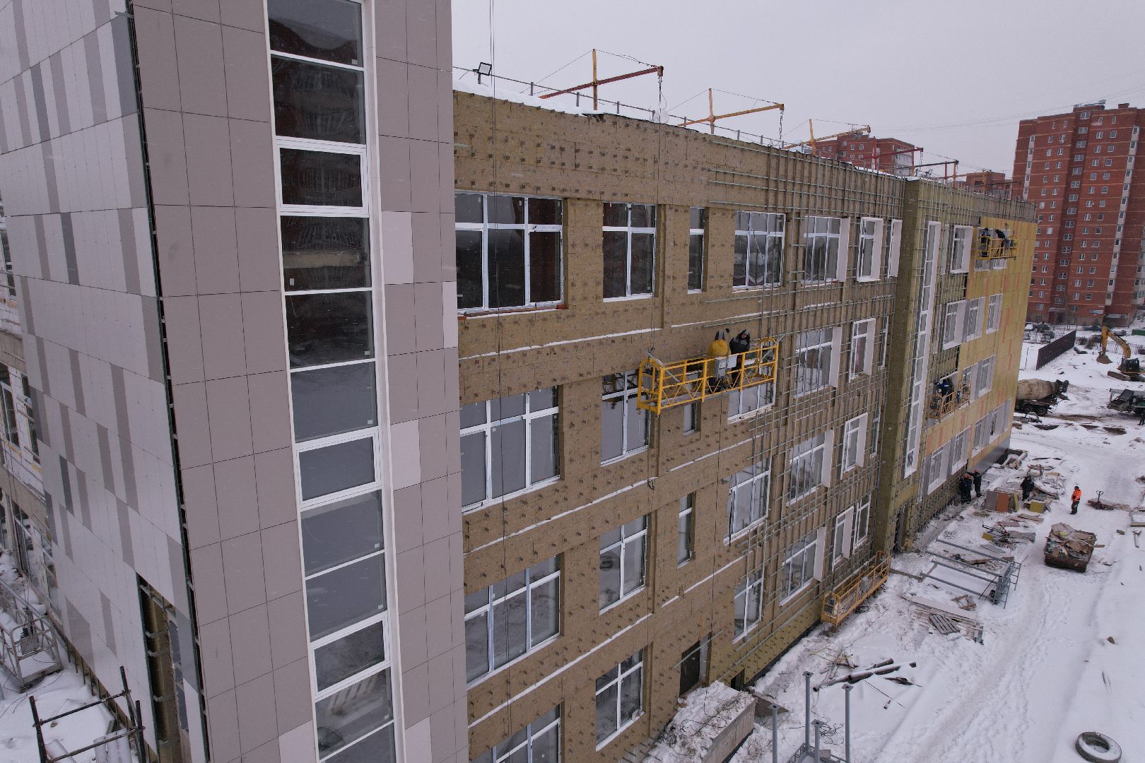 видео с коптера, школа, дмитров,