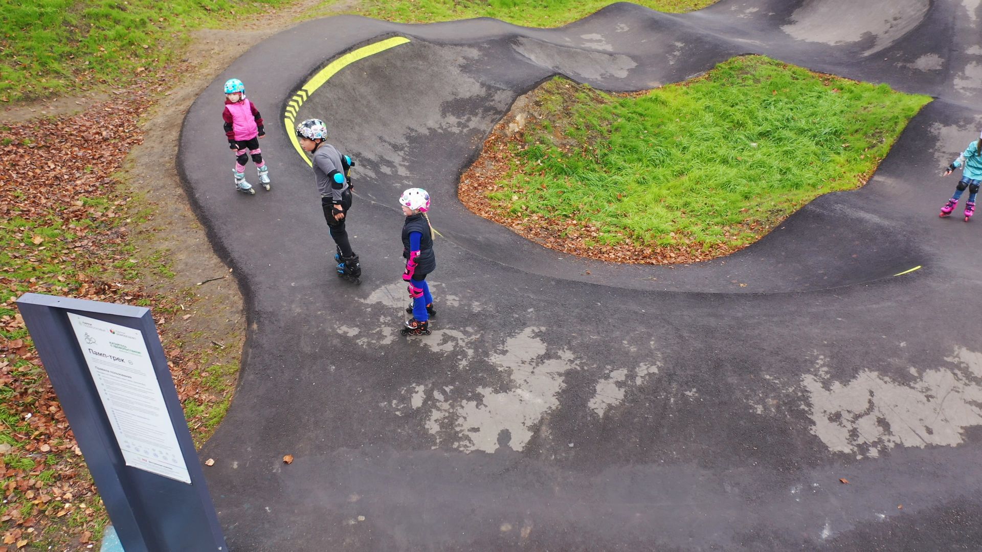 видео с коптера, парк,