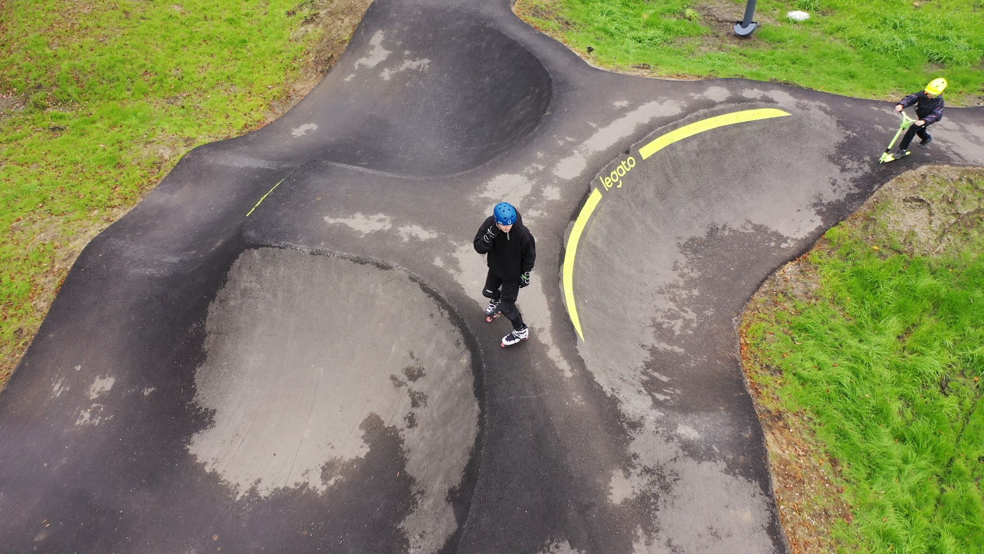 видео с коптера, парк,