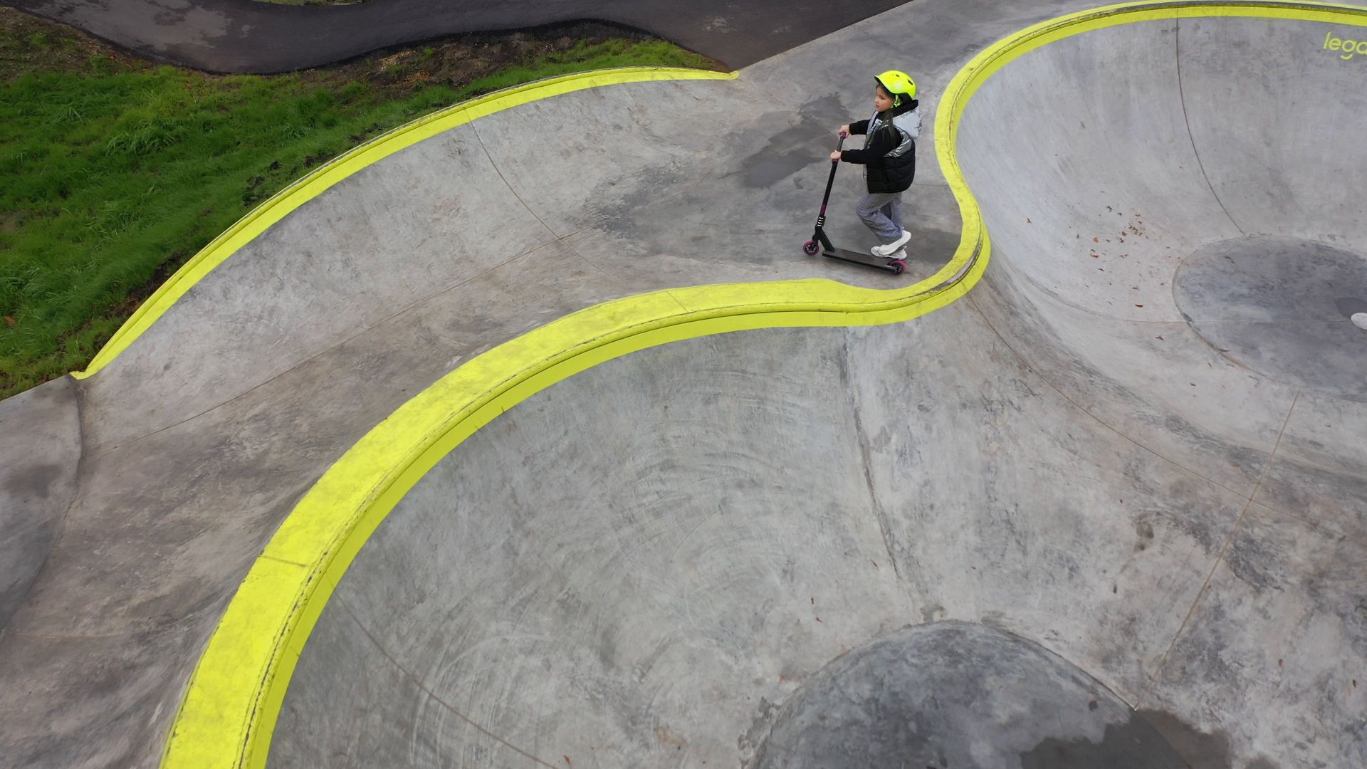 видео с коптера, парк,