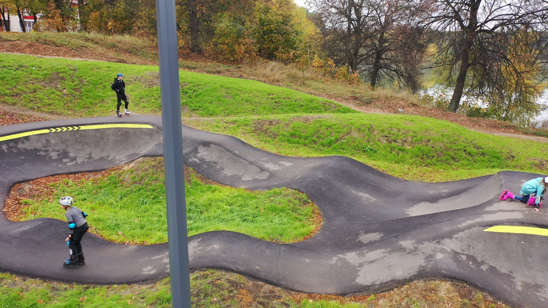 видео с коптера, парк,