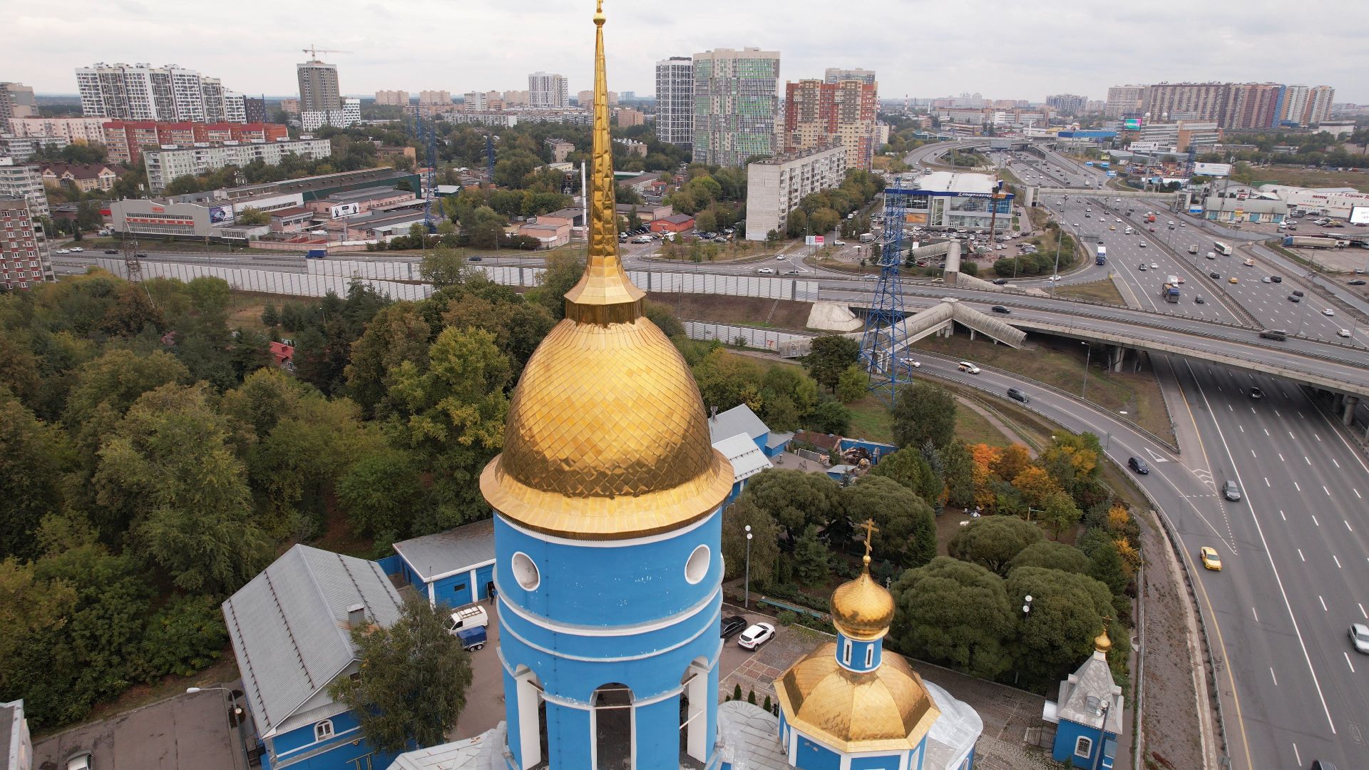 видео с коптера, храм, мытищи,