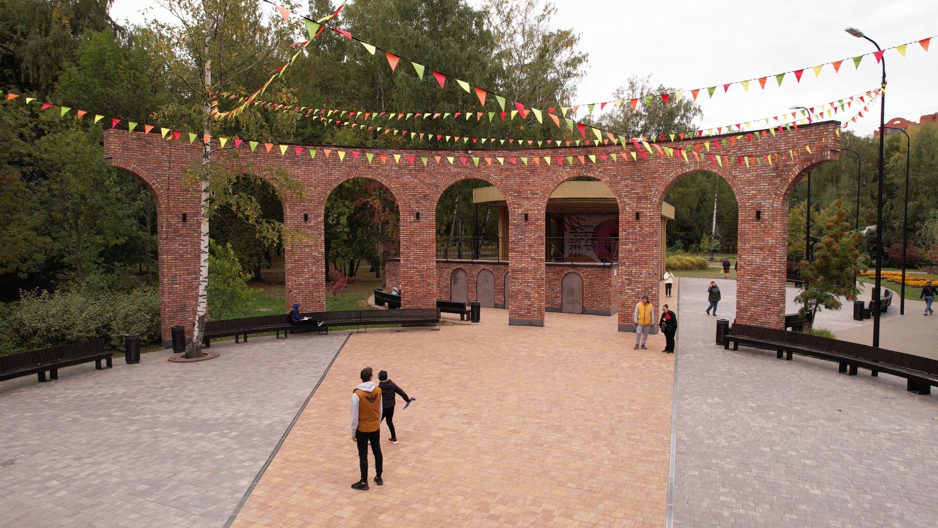 видео с коптера, парк, мытищи,