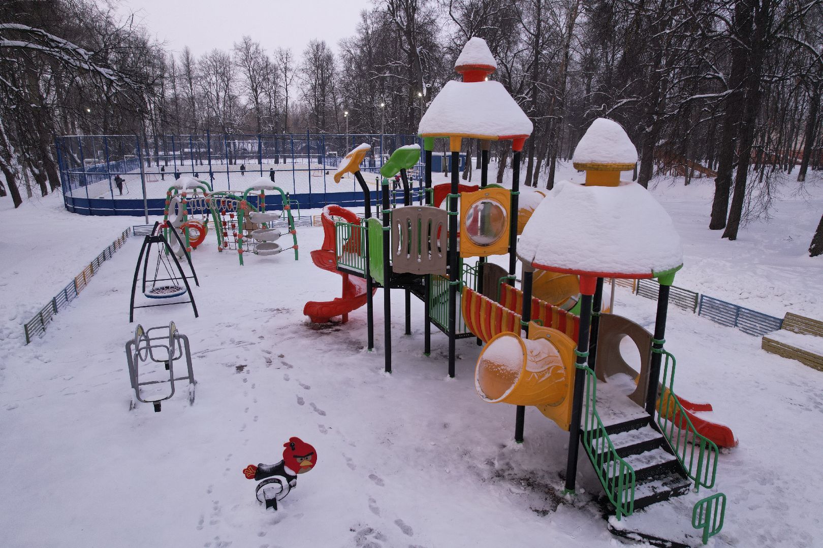 видео с коптера, парк,