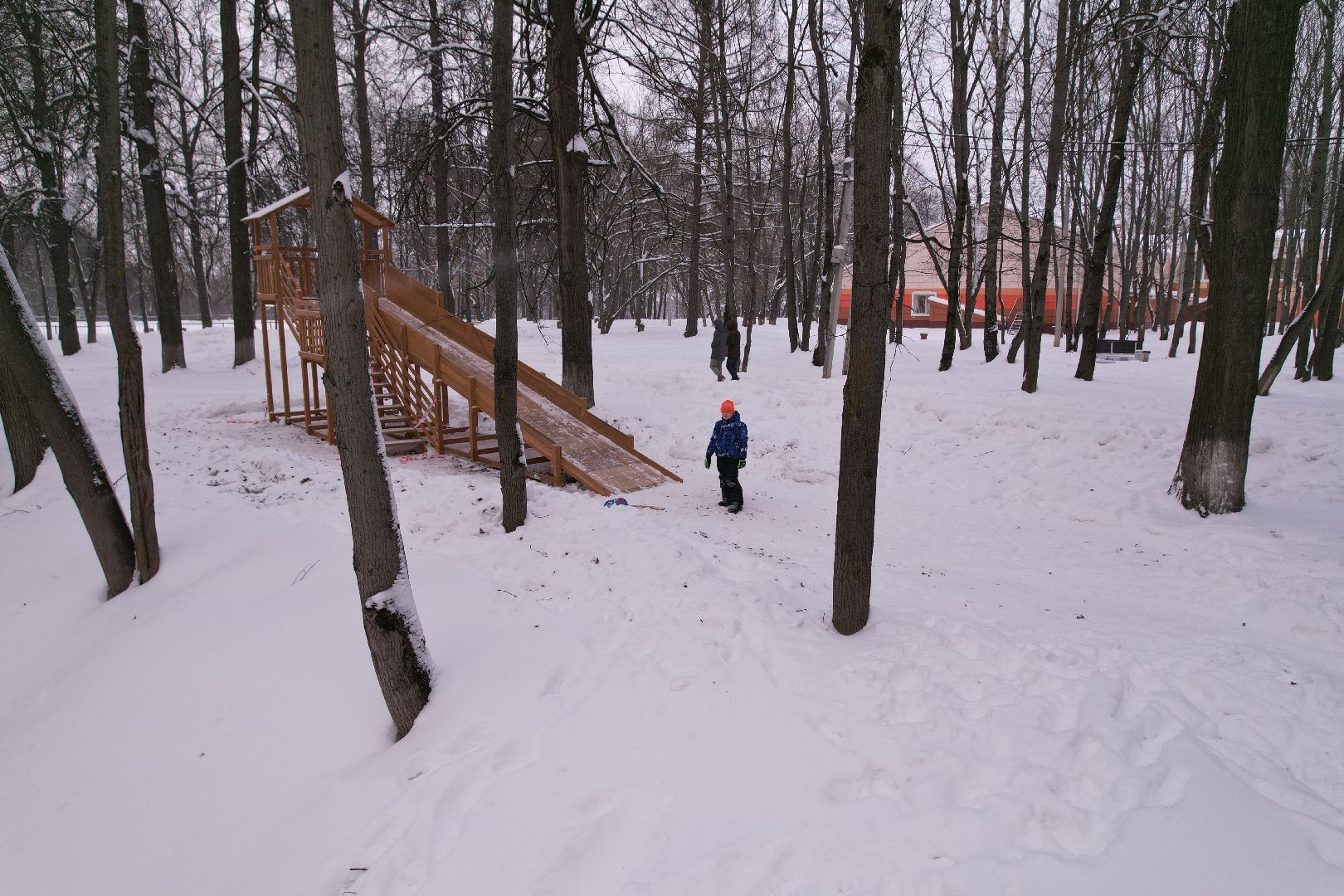 видео с коптера, парк,