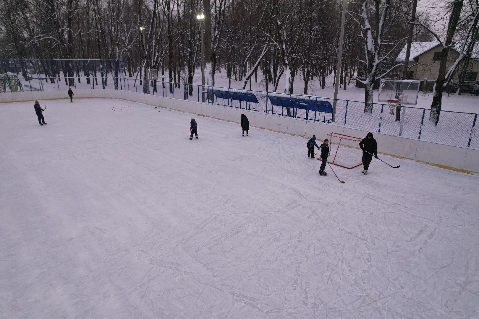видео с коптера, парк,