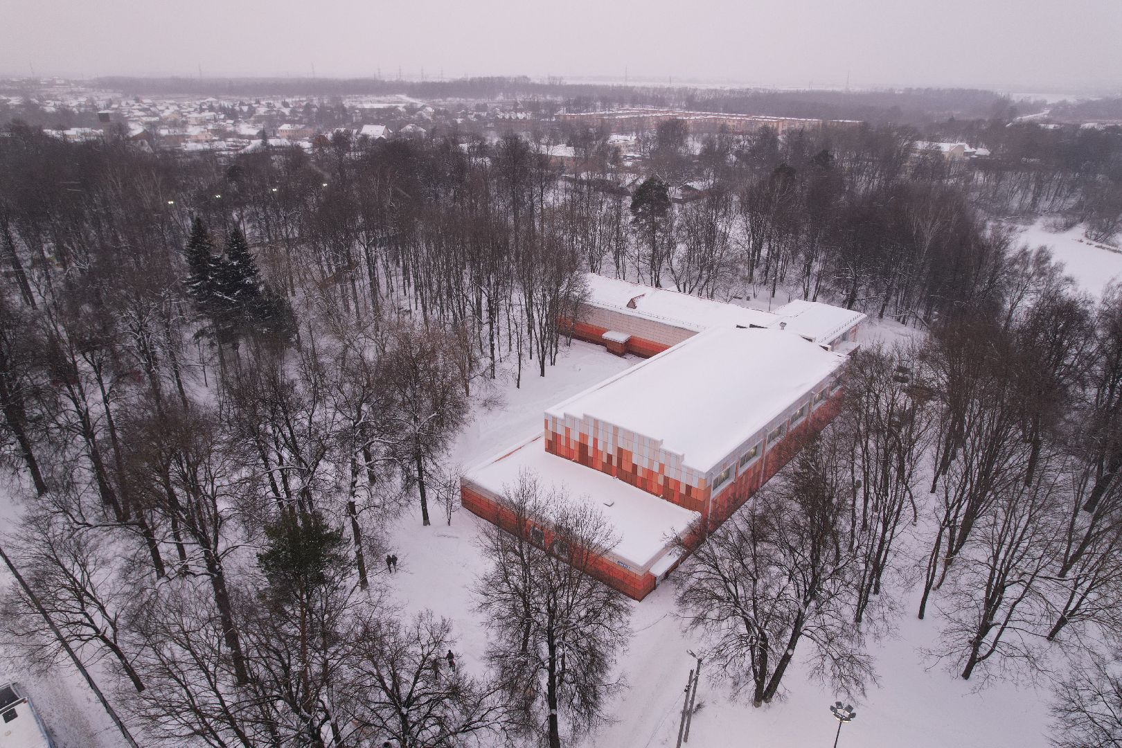 видео с коптера, парк,