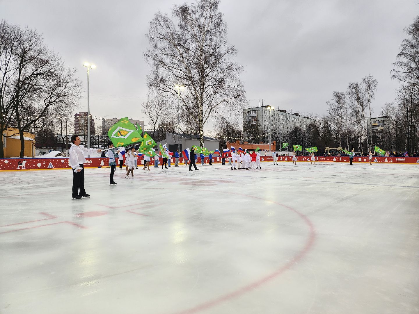 пушкино, каток в парке, дети, лед, артисты,