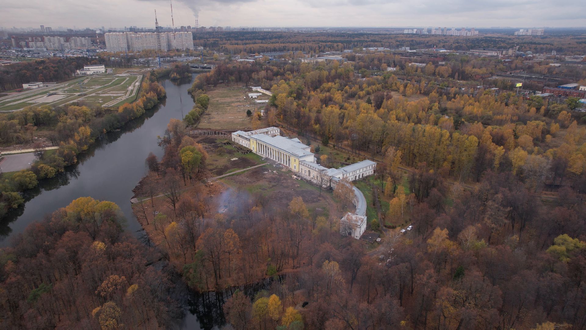 видео с коптера, балашиха, усадьба, культура,