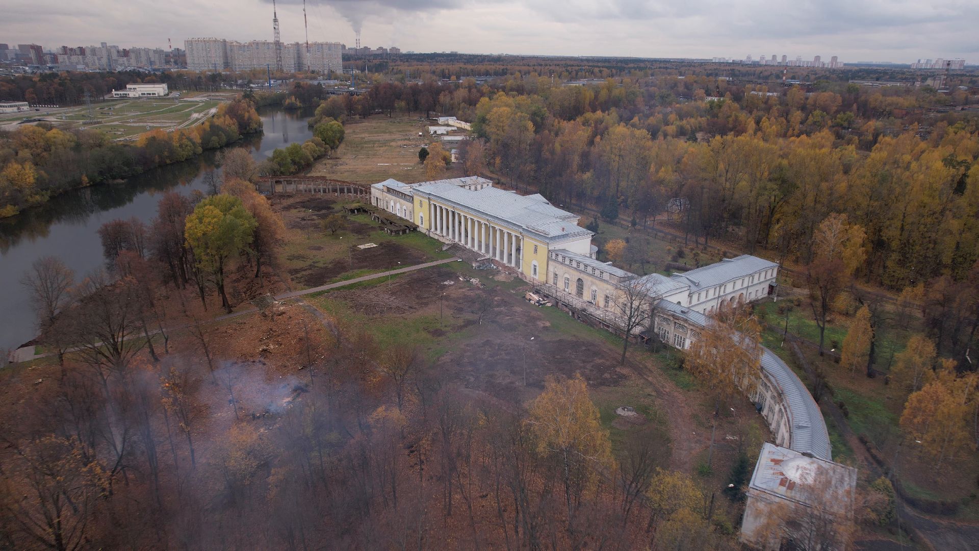 видео с коптера, балашиха, усадьба, культура,