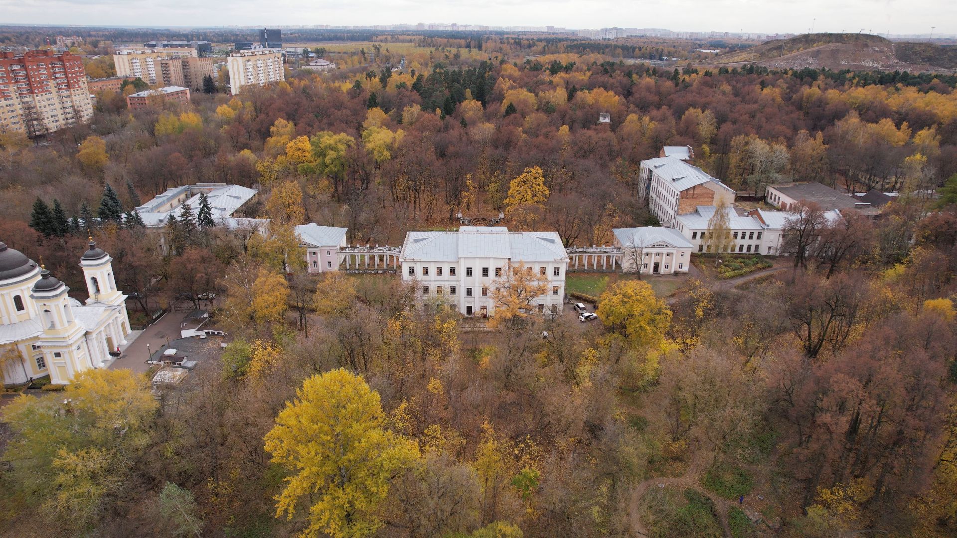 видео с коптера, балашиха, усадьба, культура,