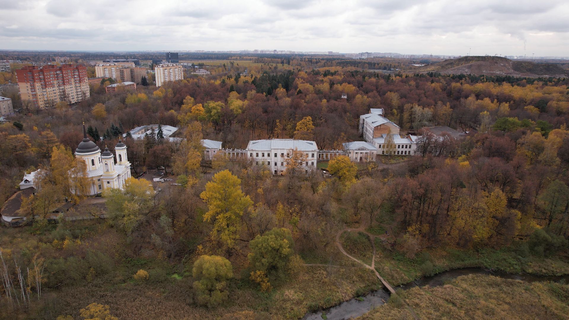 видео с коптера, балашиха, усадьба, культура,