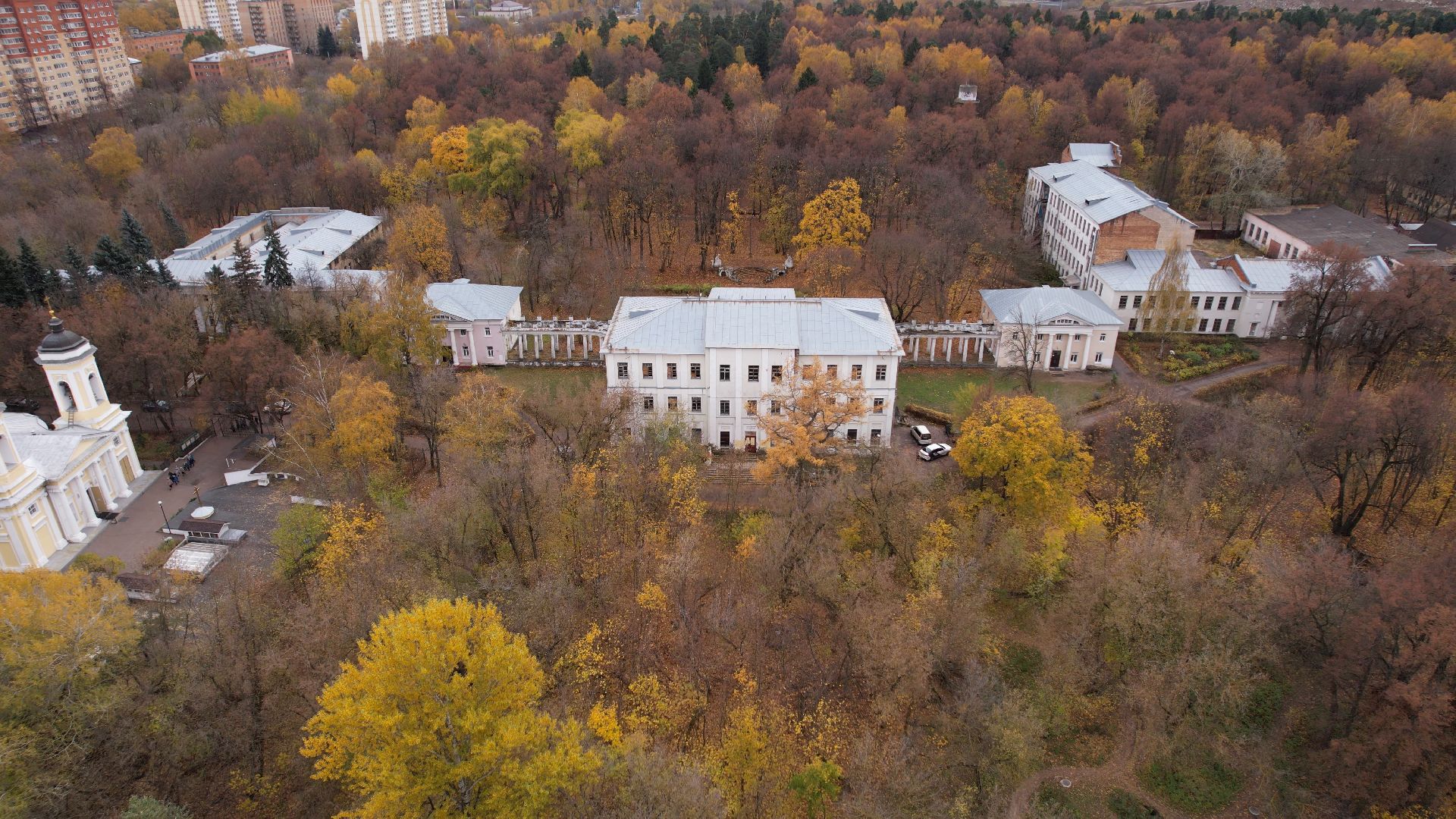 видео с коптера, балашиха, усадьба, культура,