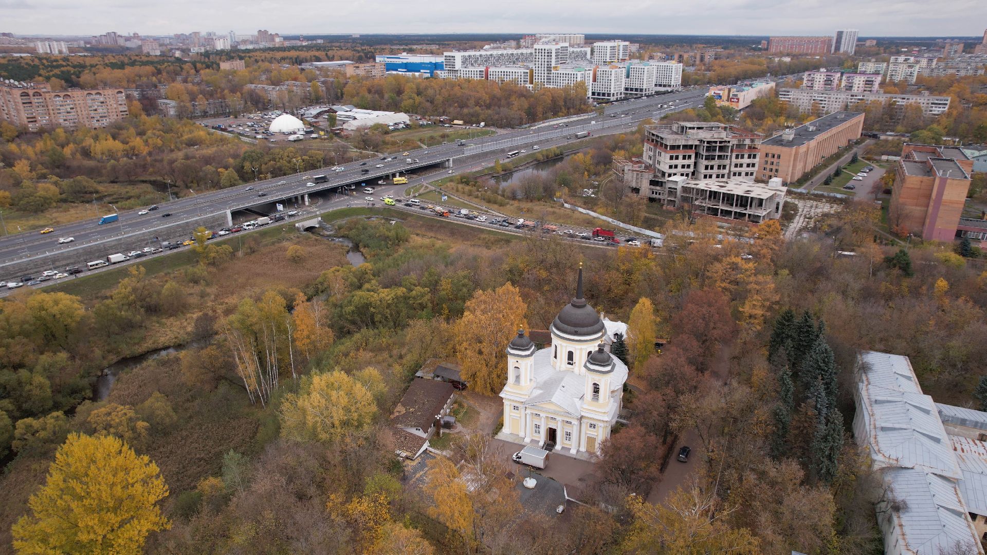 видео с коптера, балашиха, усадьба, культура,