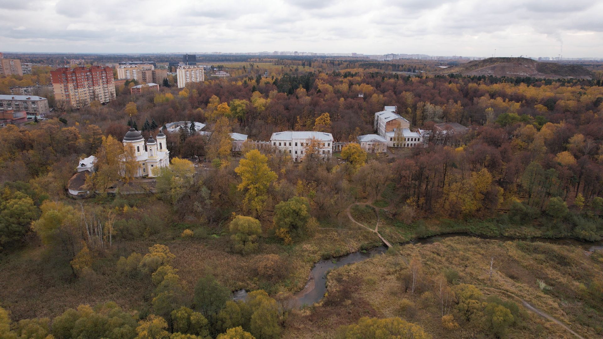 видео с коптера, балашиха, усадьба, культура,