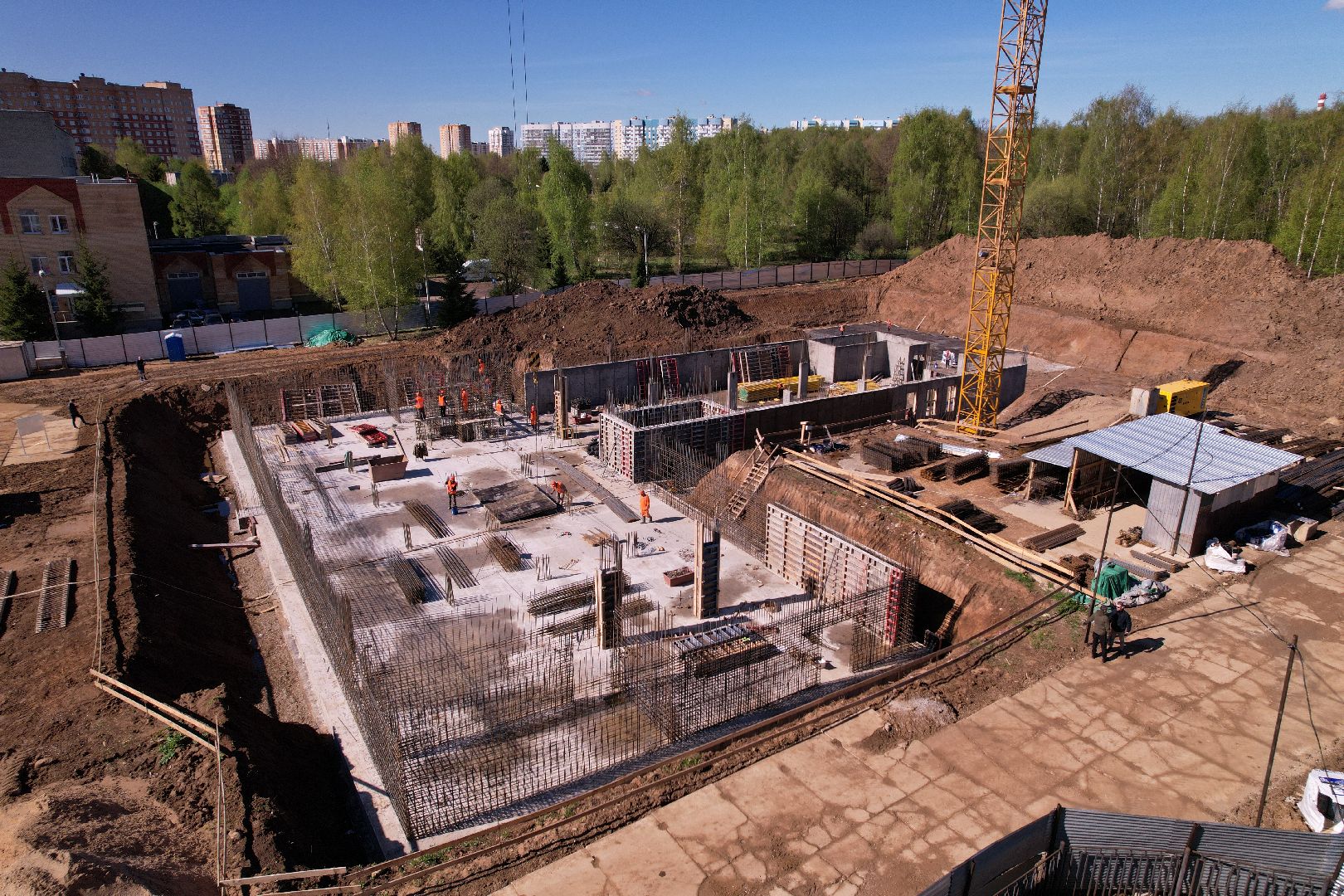 видео с коптера, строительство, поликлиника, лобня,