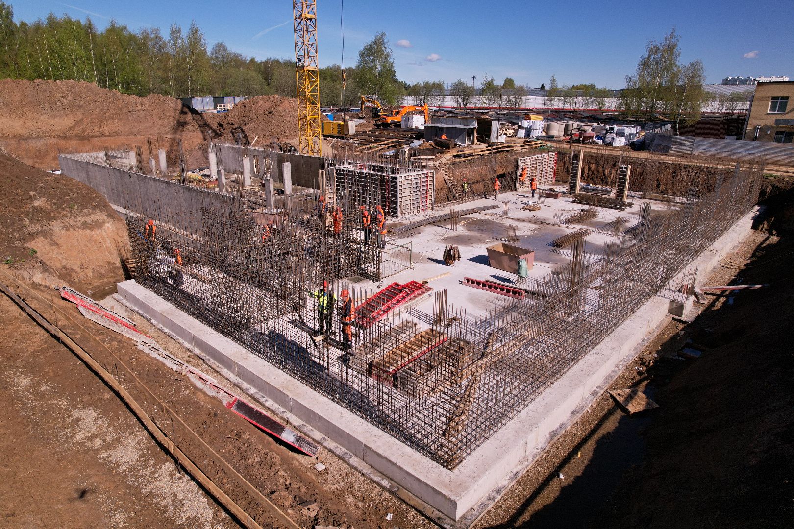 видео с коптера, строительство, поликлиника, лобня,