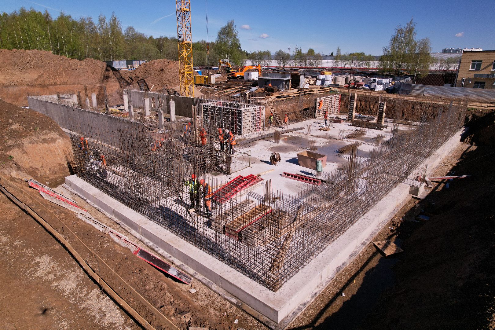 видео с коптера, строительство, поликлиника, лобня,