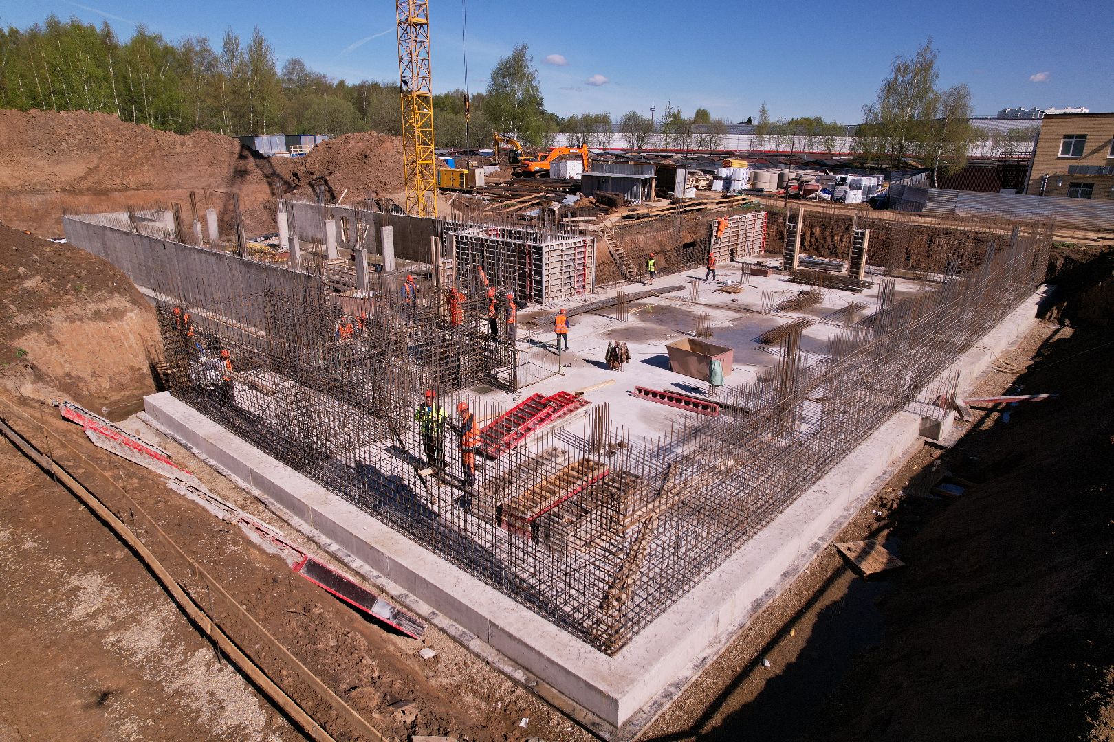 видео с коптера, строительство, поликлиника, лобня,