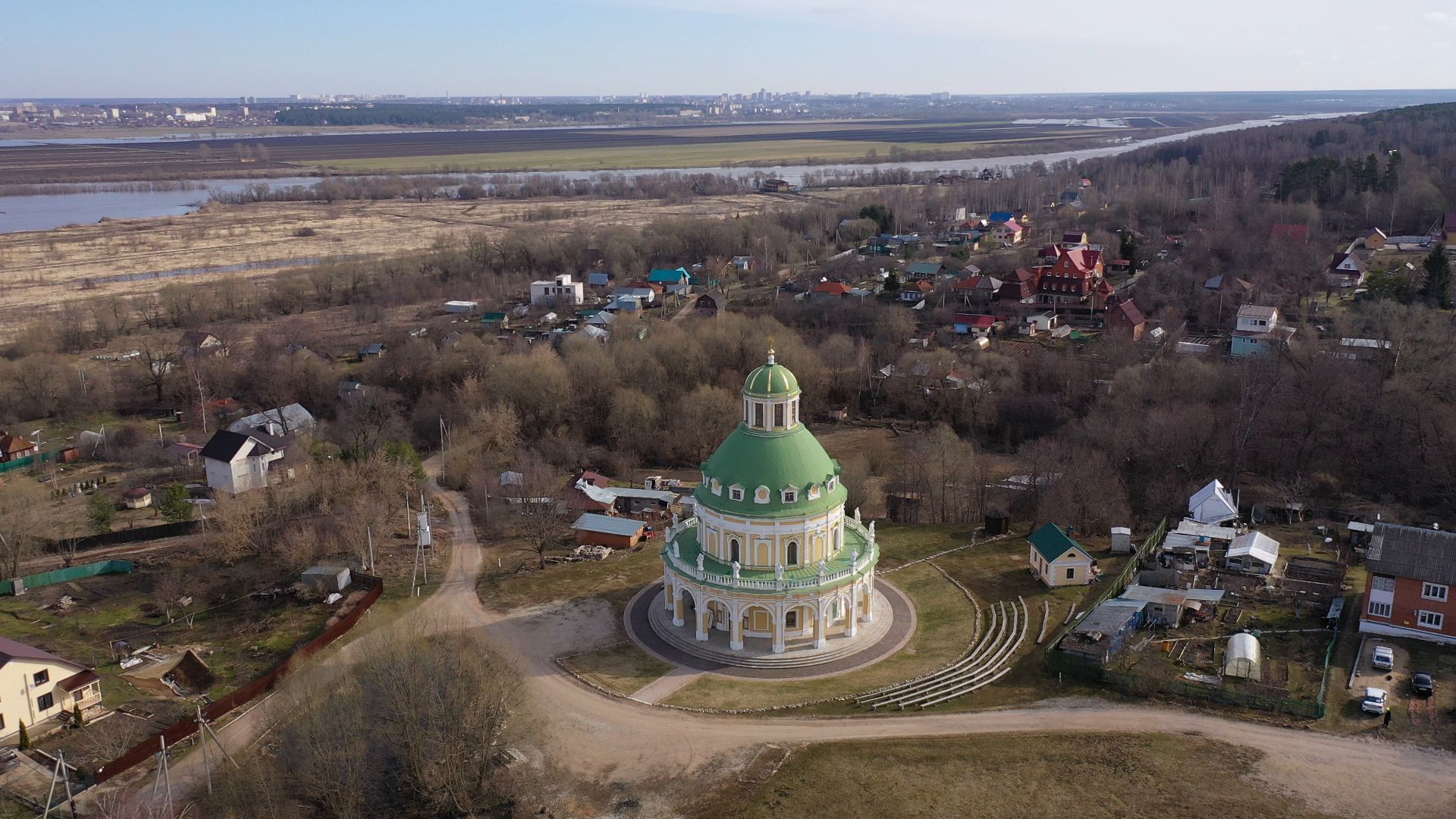 видео с коптера, серпухов, храм, культура,