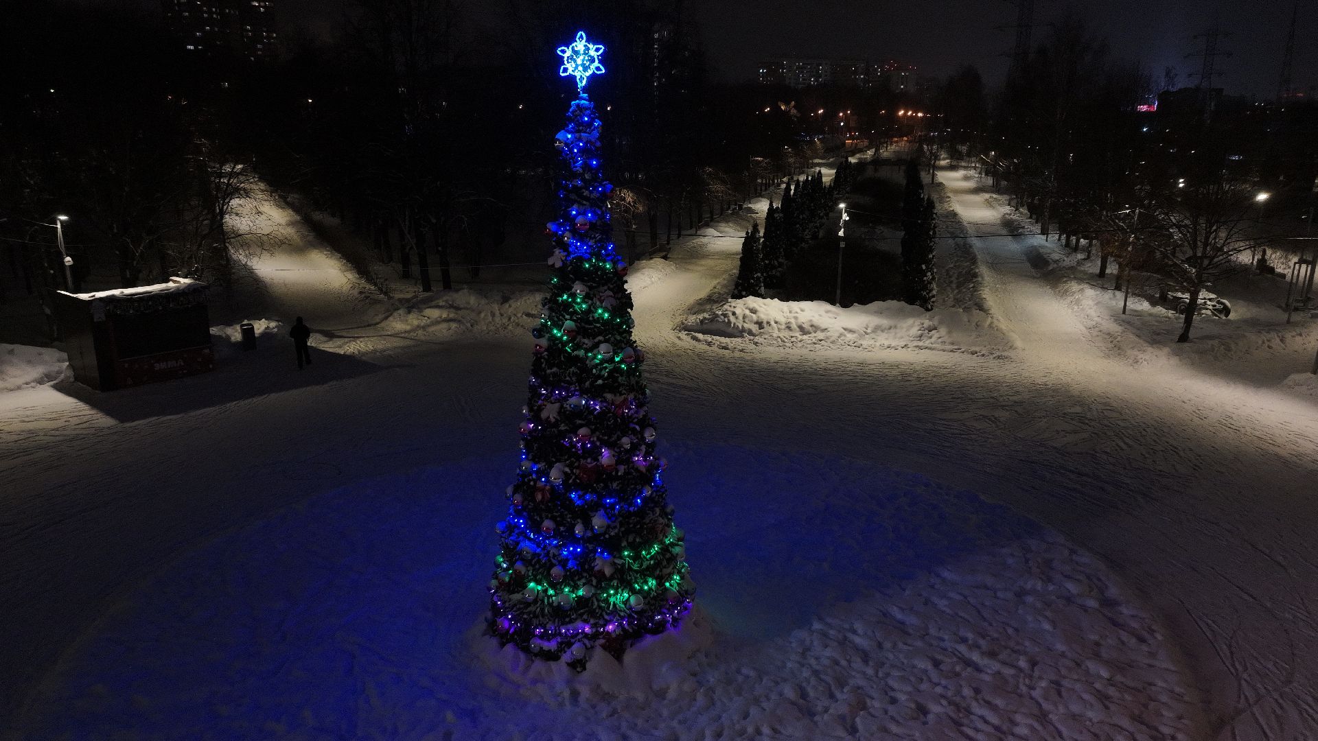 видео с коптера, химки, зима в подмосковье, благоустройство,