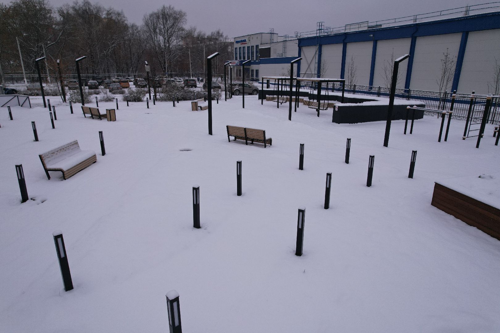 видео с коптера, щёлково, спорт, строительство,