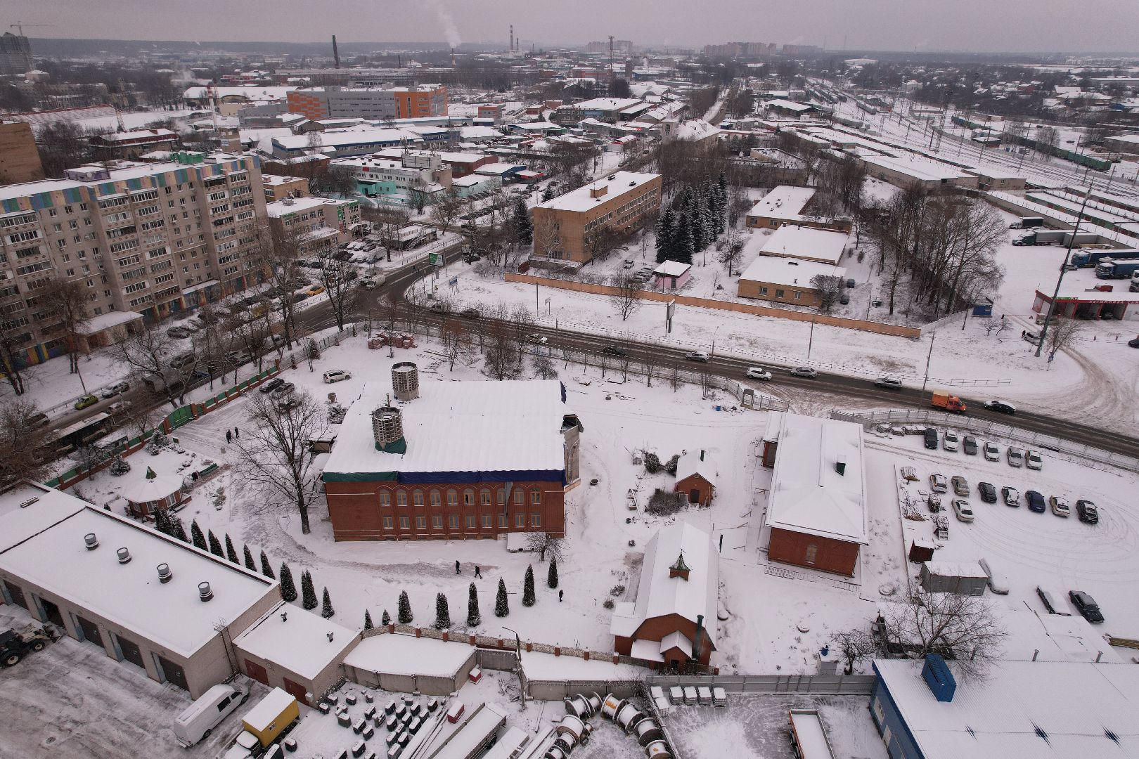 видео с коптера, щёлково, культура, строительство,