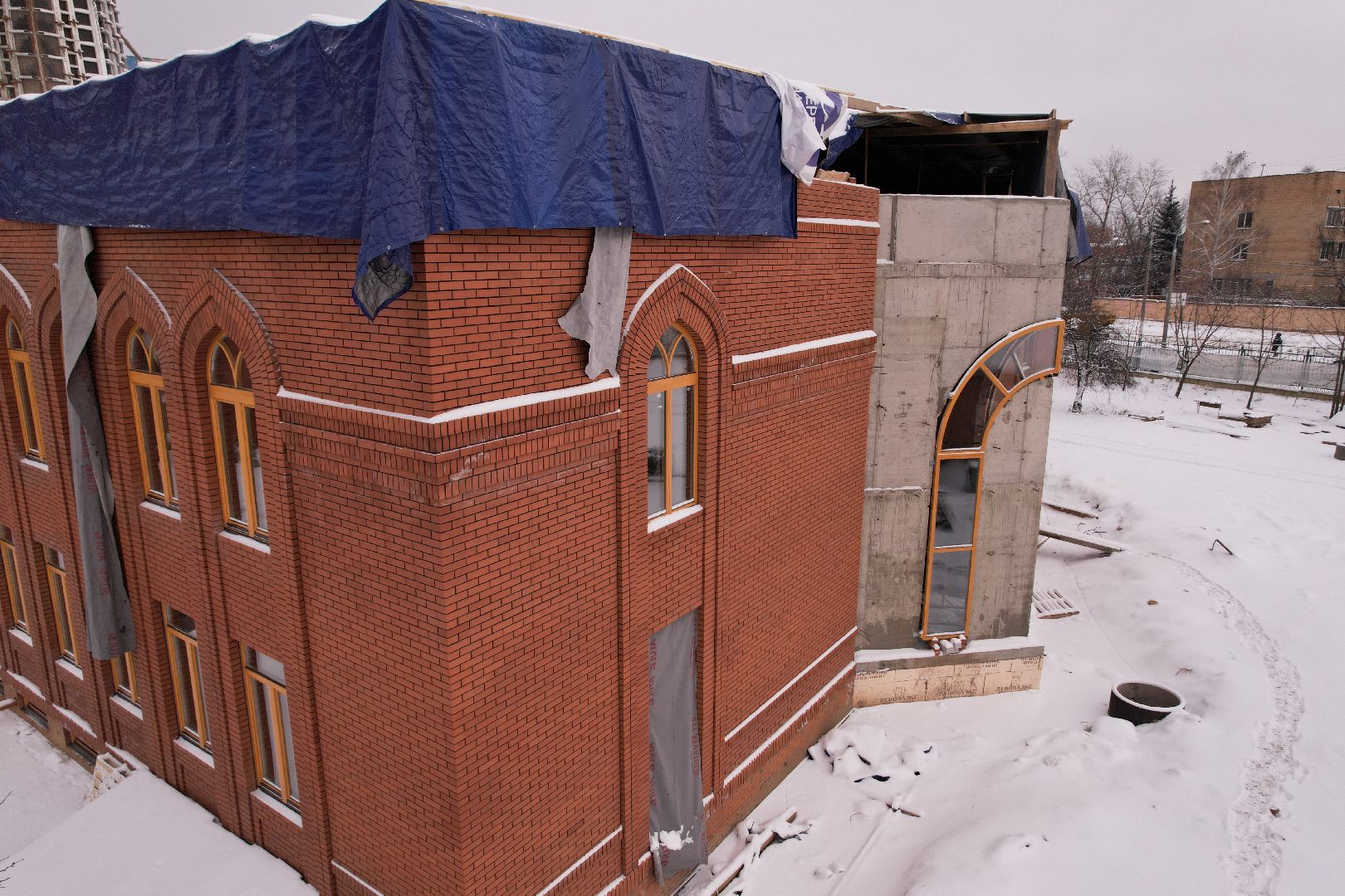 видео с коптера, щёлково, культура, строительство,