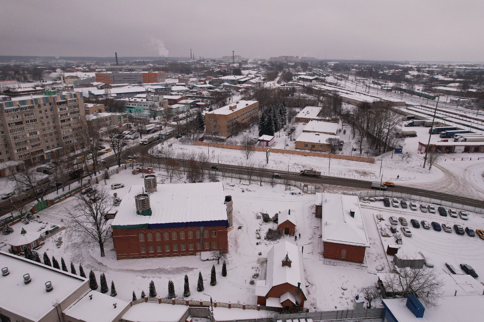 видео с коптера, щёлково, культура, строительство,