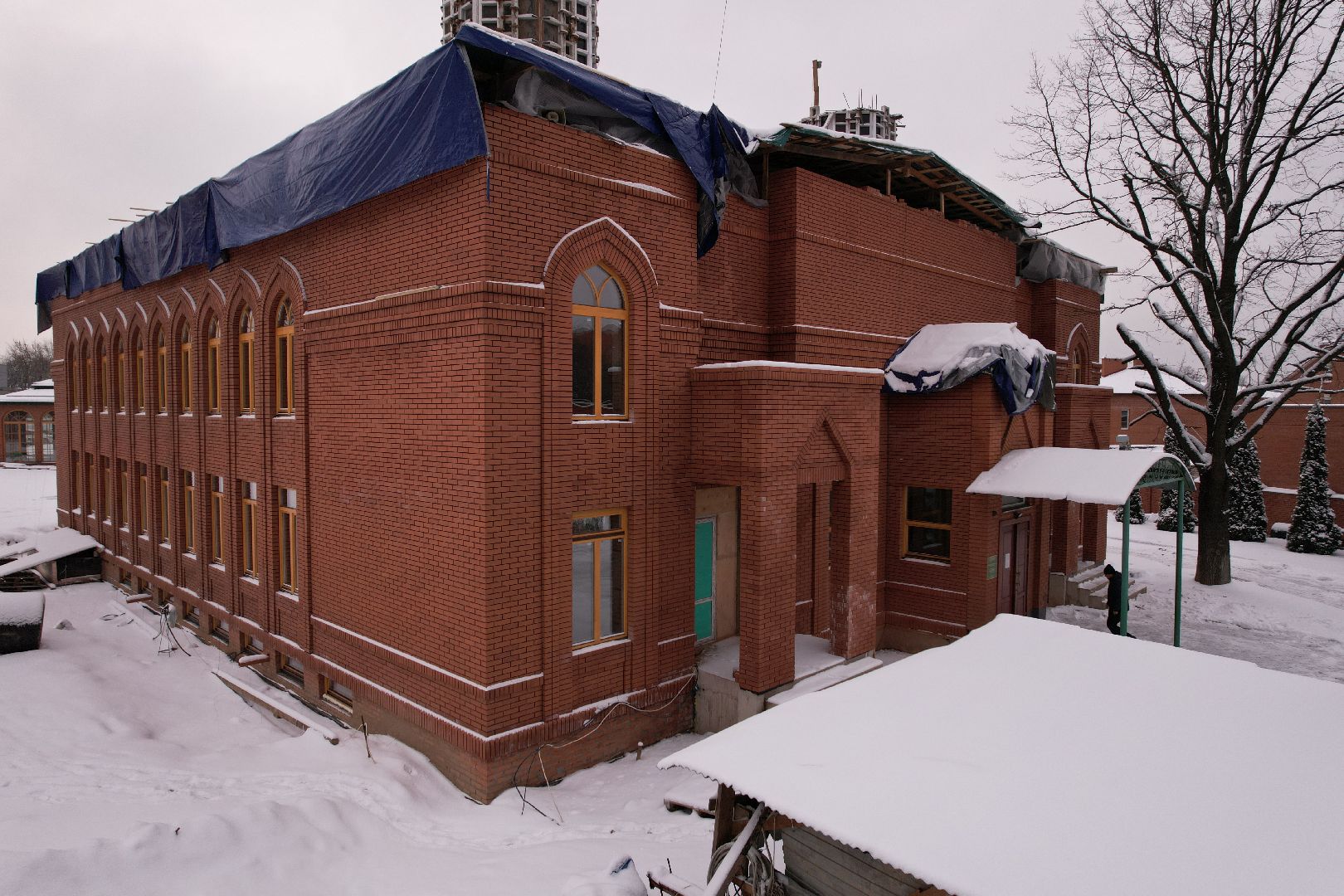 видео с коптера, щёлково, культура, строительство,