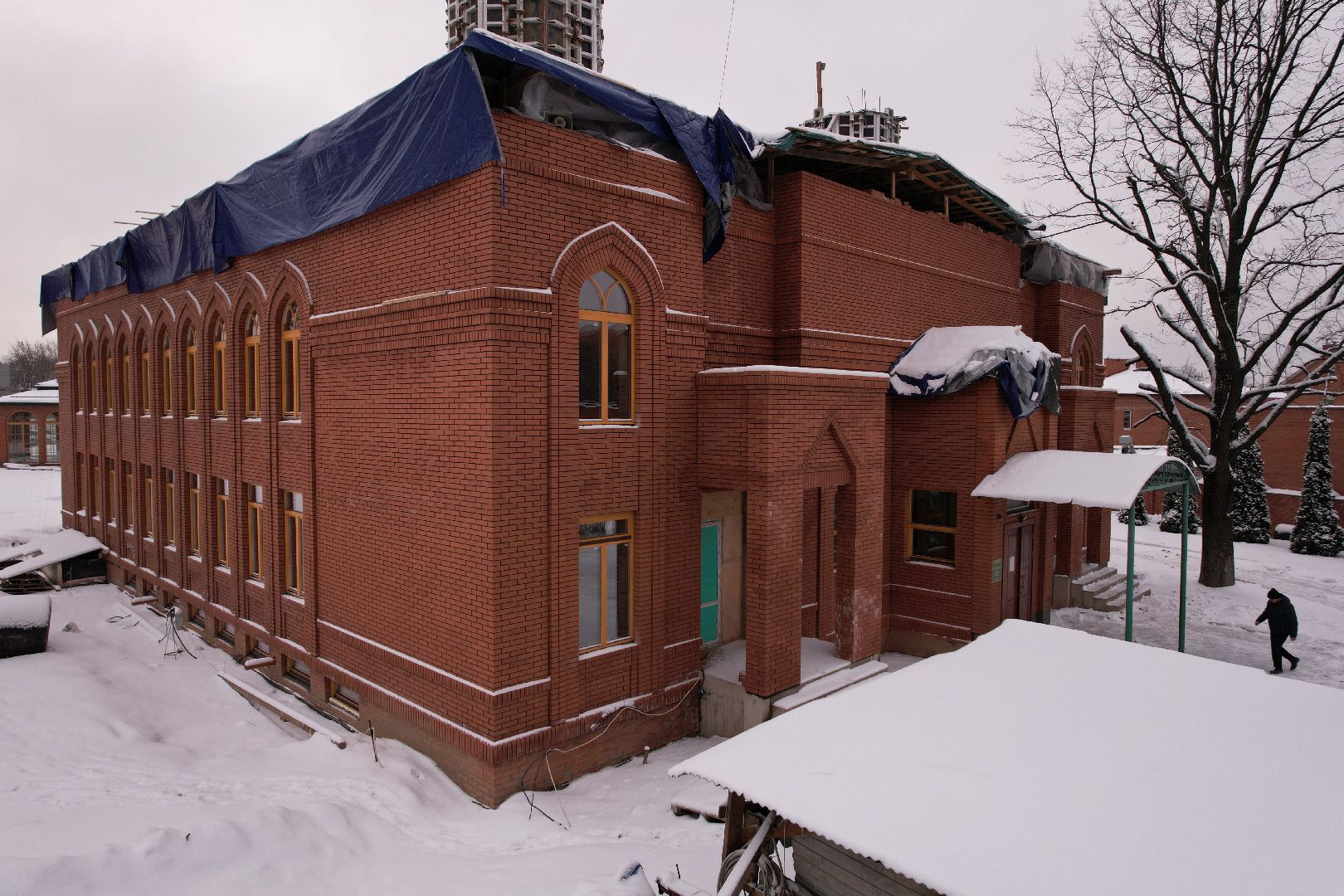 видео с коптера, щёлково, культура, строительство,