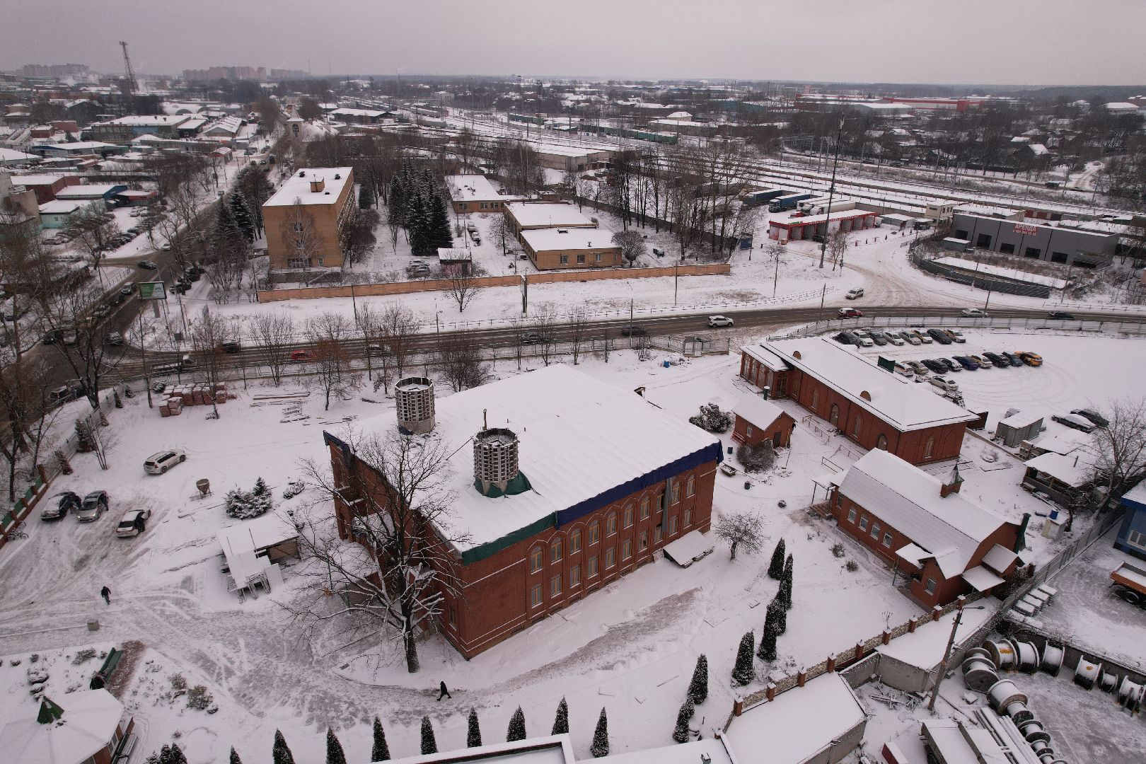 видео с коптера, щёлково, культура, строительство,