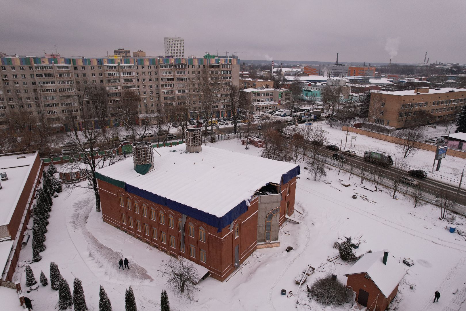 видео с коптера, щёлково, культура, строительство,