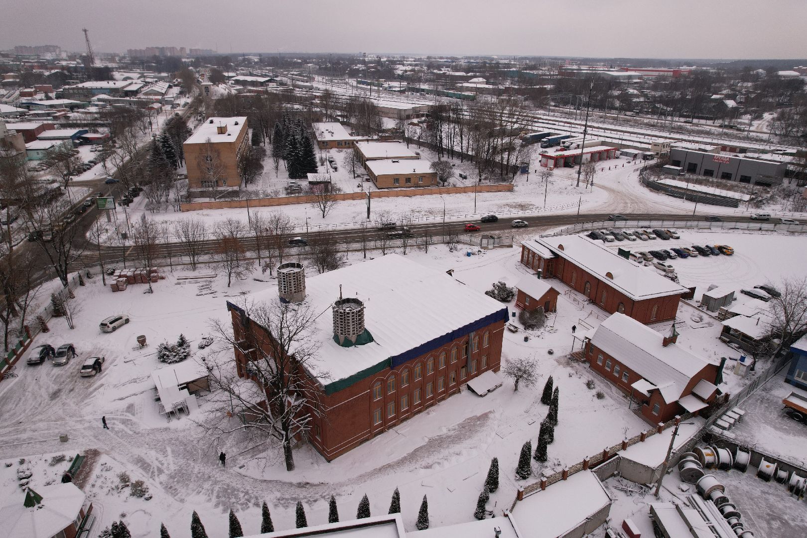 видео с коптера, щёлково, культура, строительство,